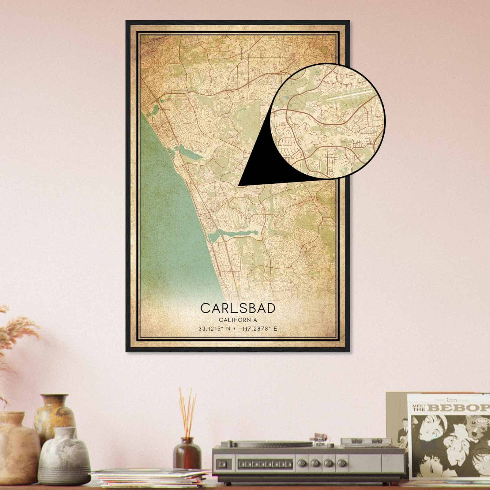 Deerfield Kansas Map Poster, Modern Home Decor Wall Art Print (Copy)