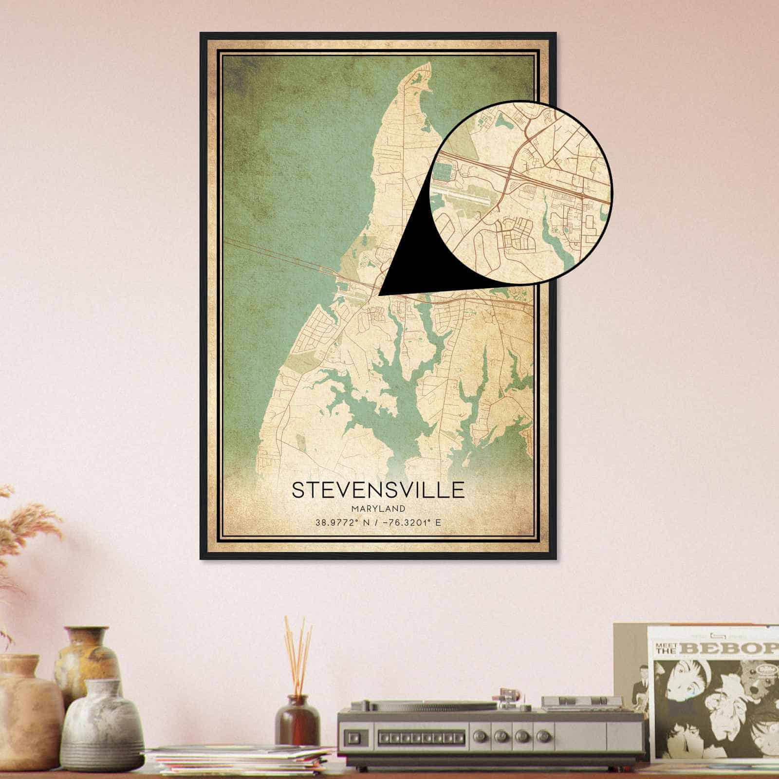 Deerfield Kansas Map Poster, Modern Home Decor Wall Art Print (Copy)