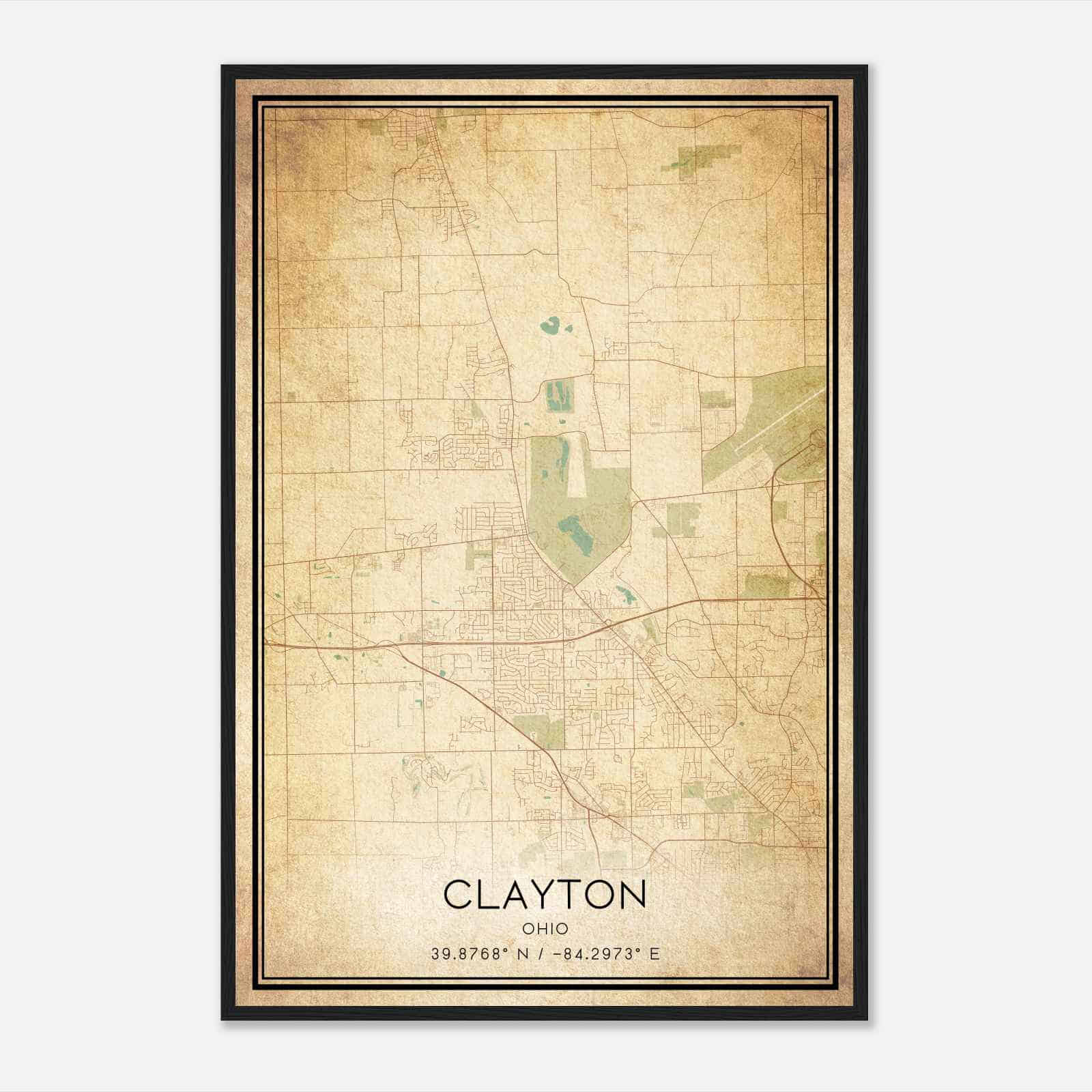 Vintage Clayton Ohio Map Poster, Modern Home Decor Wall Art Print Vintage Clayton Ohio Map Poster, Modern Home Decor Wall Art Print