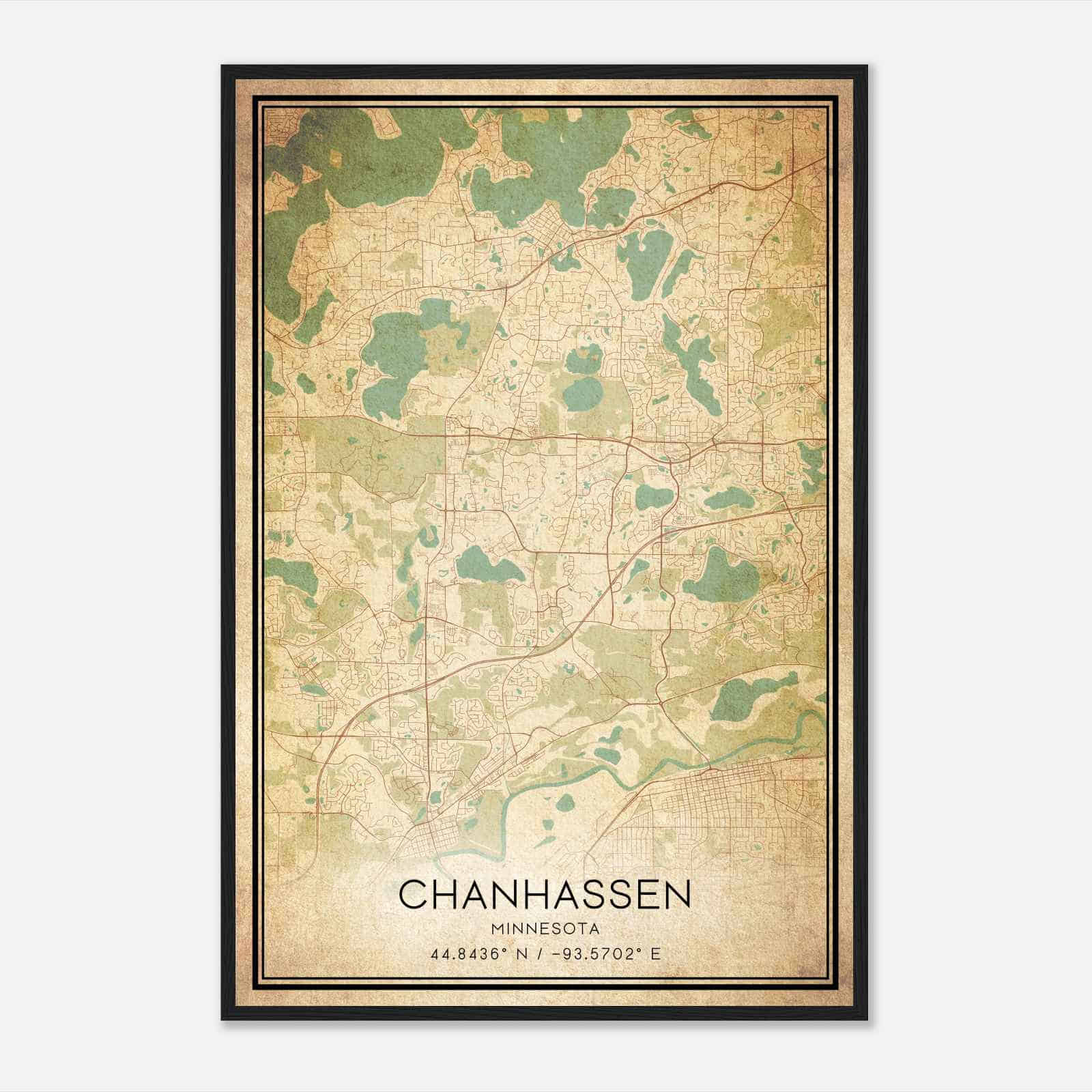 Vintage Chanhassen Minnesota Map Poster, Modern Home Decor Wall Art Print Vintage Chanhassen Minnesota Map Poster, Modern Home Decor Wall Art Print