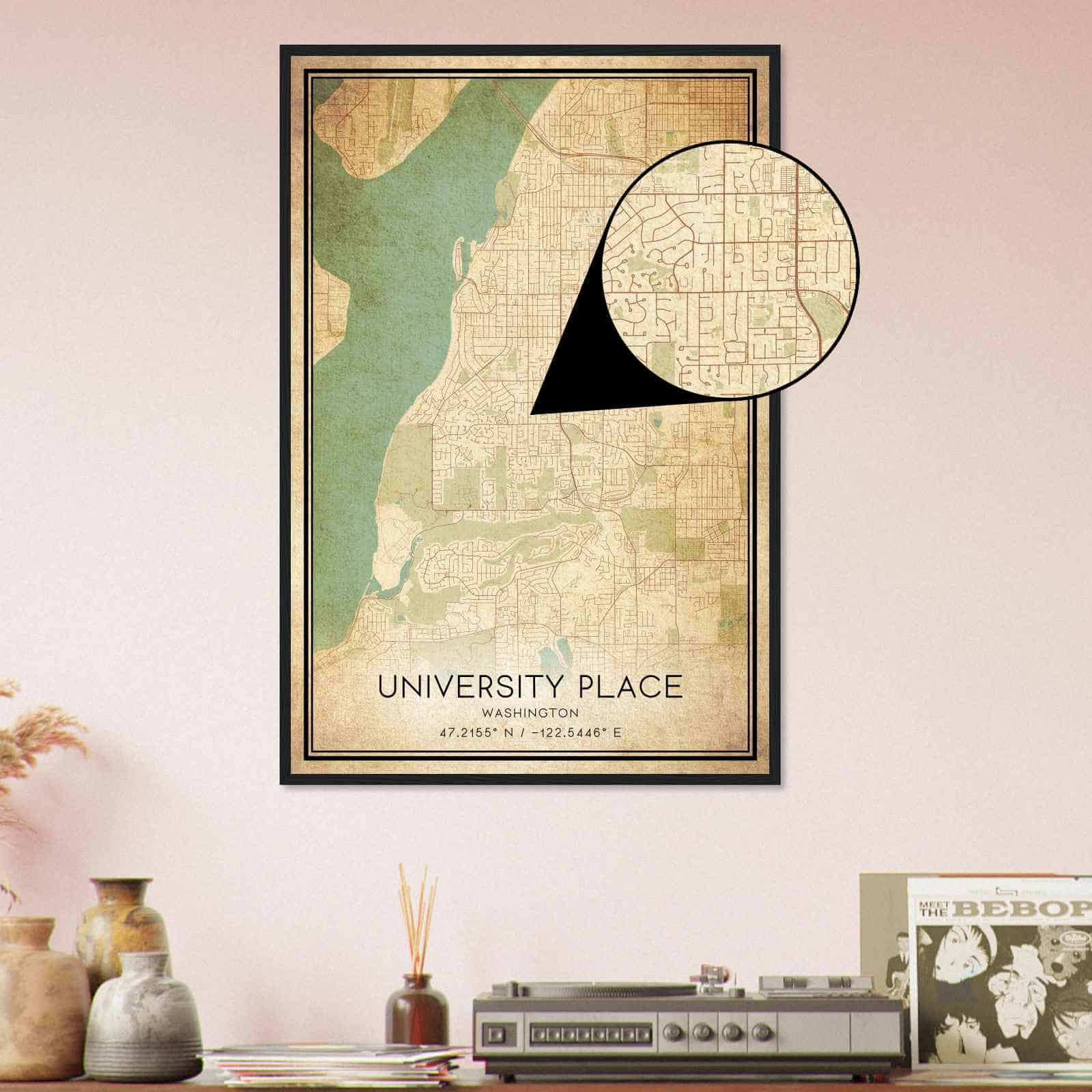 Deerfield Kansas Map Poster, Modern Home Decor Wall Art Print (Copy)