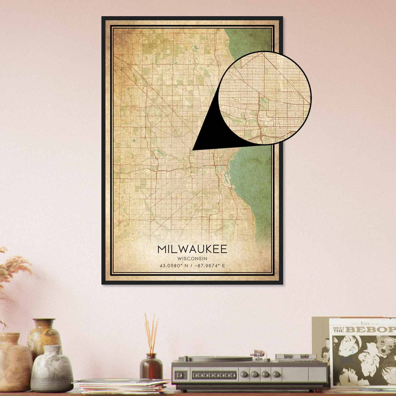 Deerfield Kansas Map Poster, Modern Home Decor Wall Art Print (Copy)