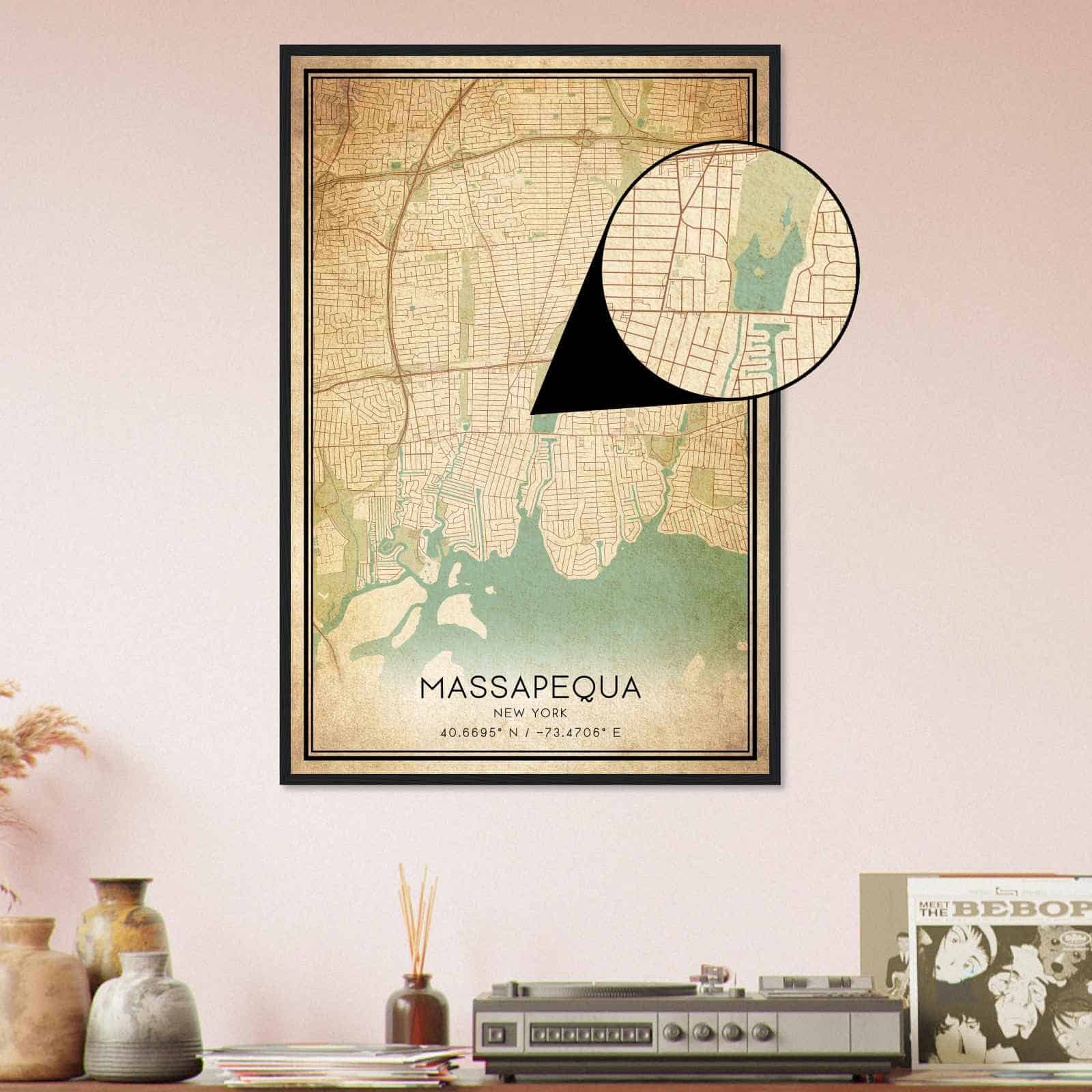 Deerfield Kansas Map Poster, Modern Home Decor Wall Art Print (Copy)