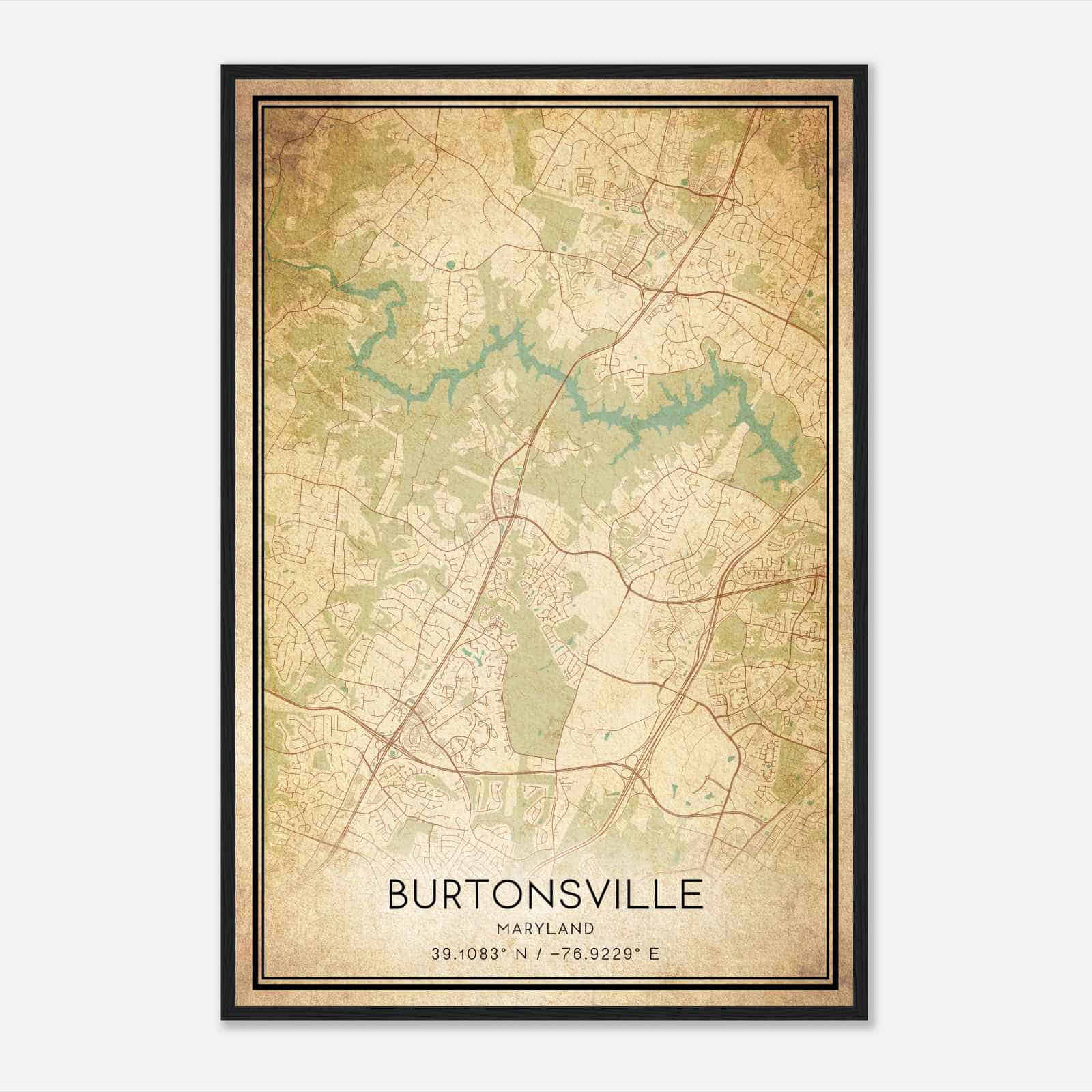 Vintage Burtonsville Maryland Map Poster, Modern Home Decor Wall Art Print Vintage Burtonsville Maryland Map Poster, Modern Home Decor Wall Art Print