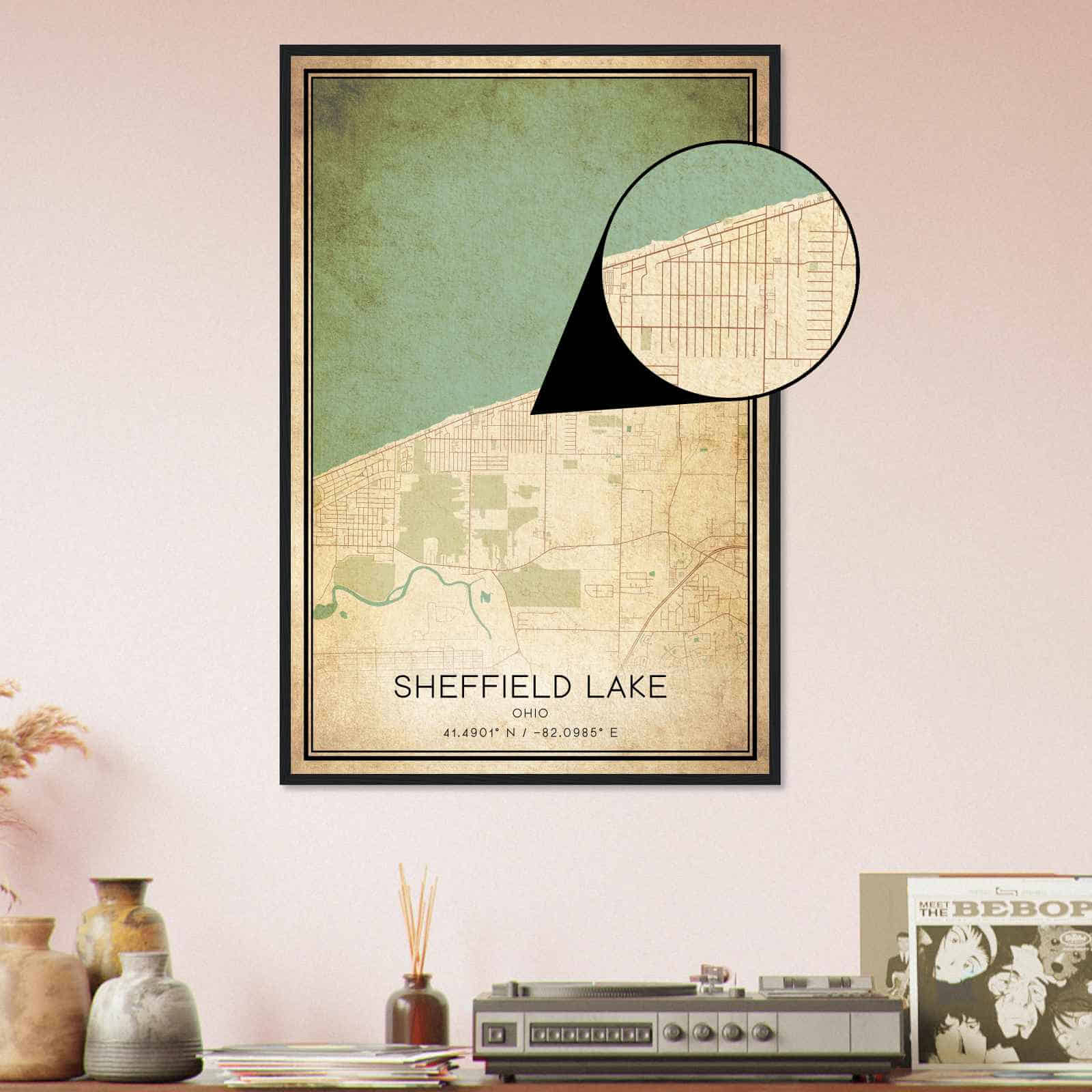 Deerfield Kansas Map Poster, Modern Home Decor Wall Art Print (Copy)