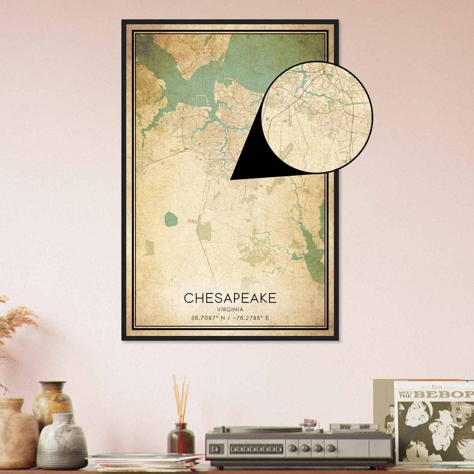 Deerfield Kansas Map Poster, Modern Home Decor Wall Art Print (Copy)