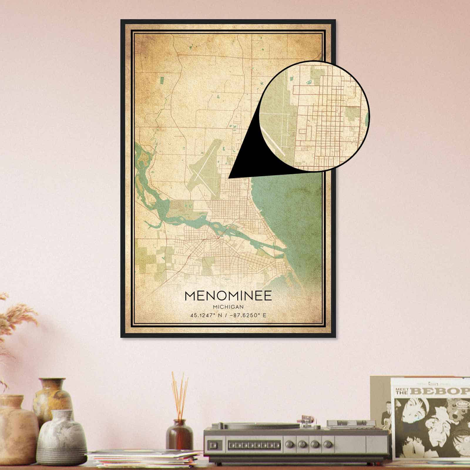 Deerfield Kansas Map Poster, Modern Home Decor Wall Art Print (Copy)