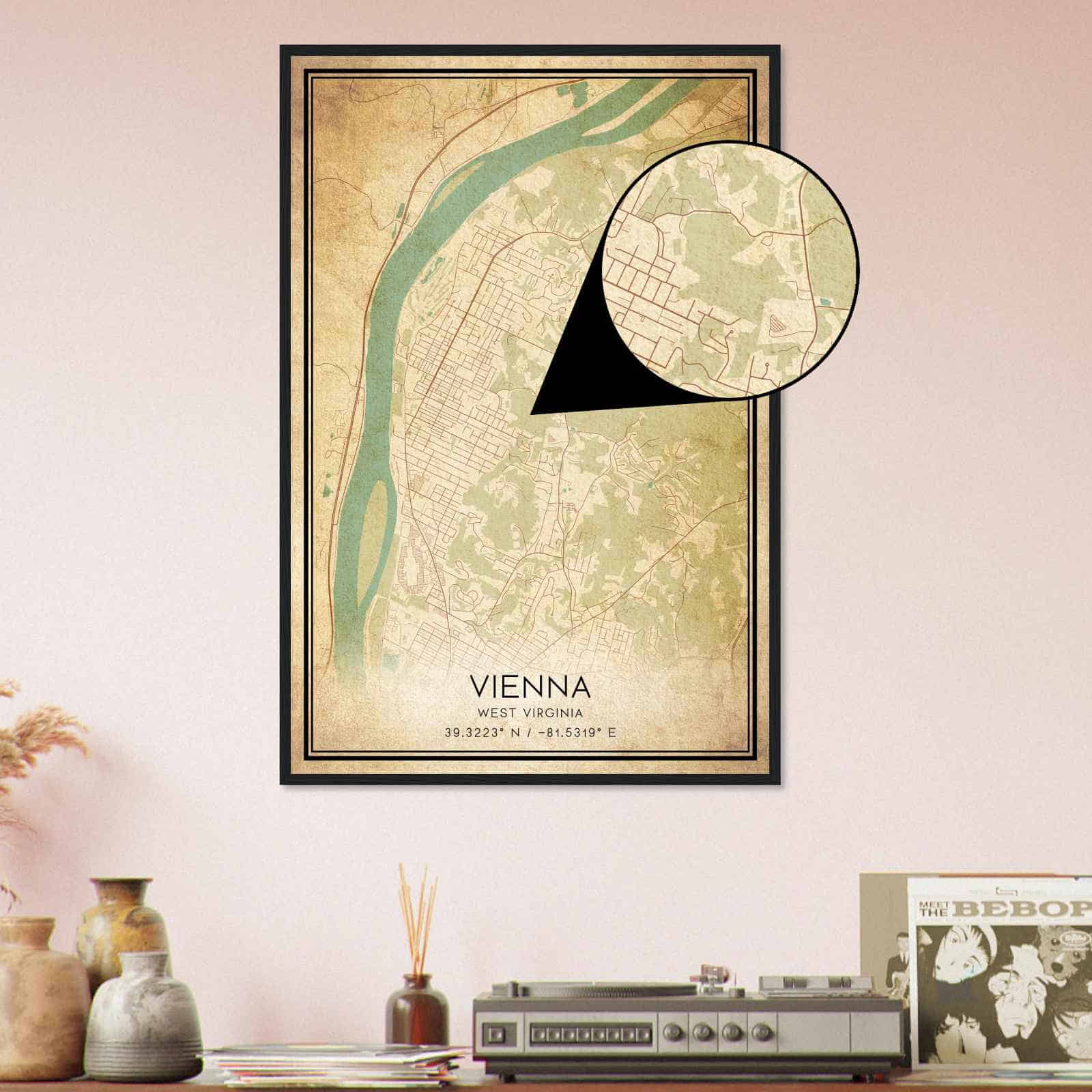 Deerfield Kansas Map Poster, Modern Home Decor Wall Art Print (Copy)