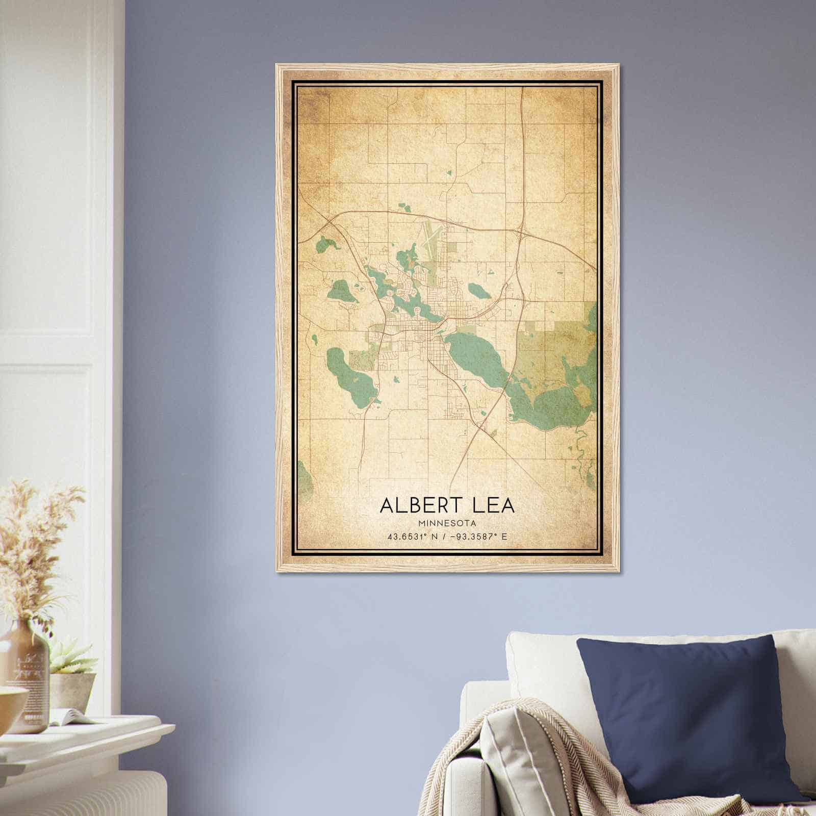 Deerfield Kansas Map Poster, Modern Home Decor Wall Art Print (Copy)