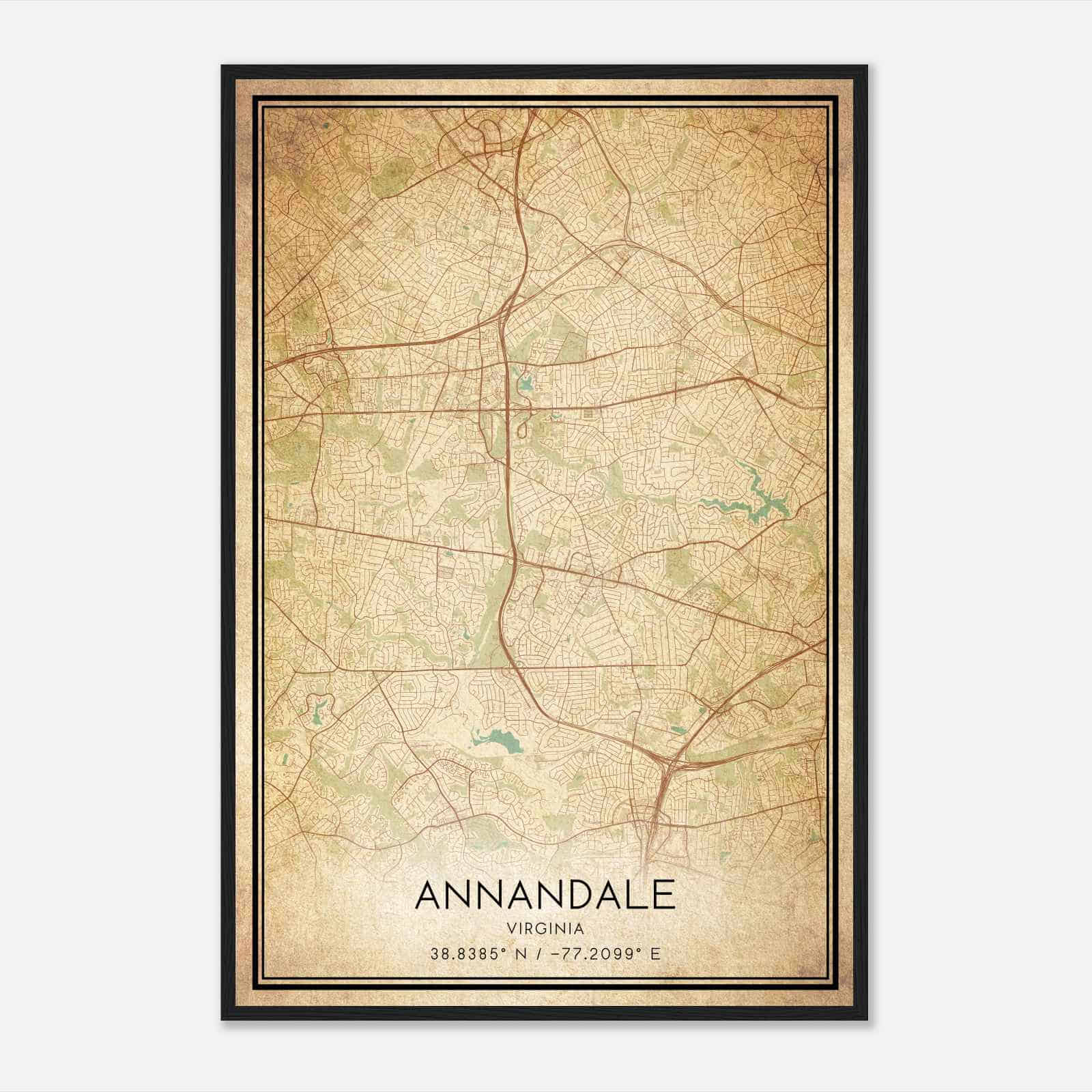 Vintage Annandale Virginia Map Poster, Modern Home Decor Wall Art Print Vintage Annandale Virginia Map Poster, Modern Home Decor Wall Art Print