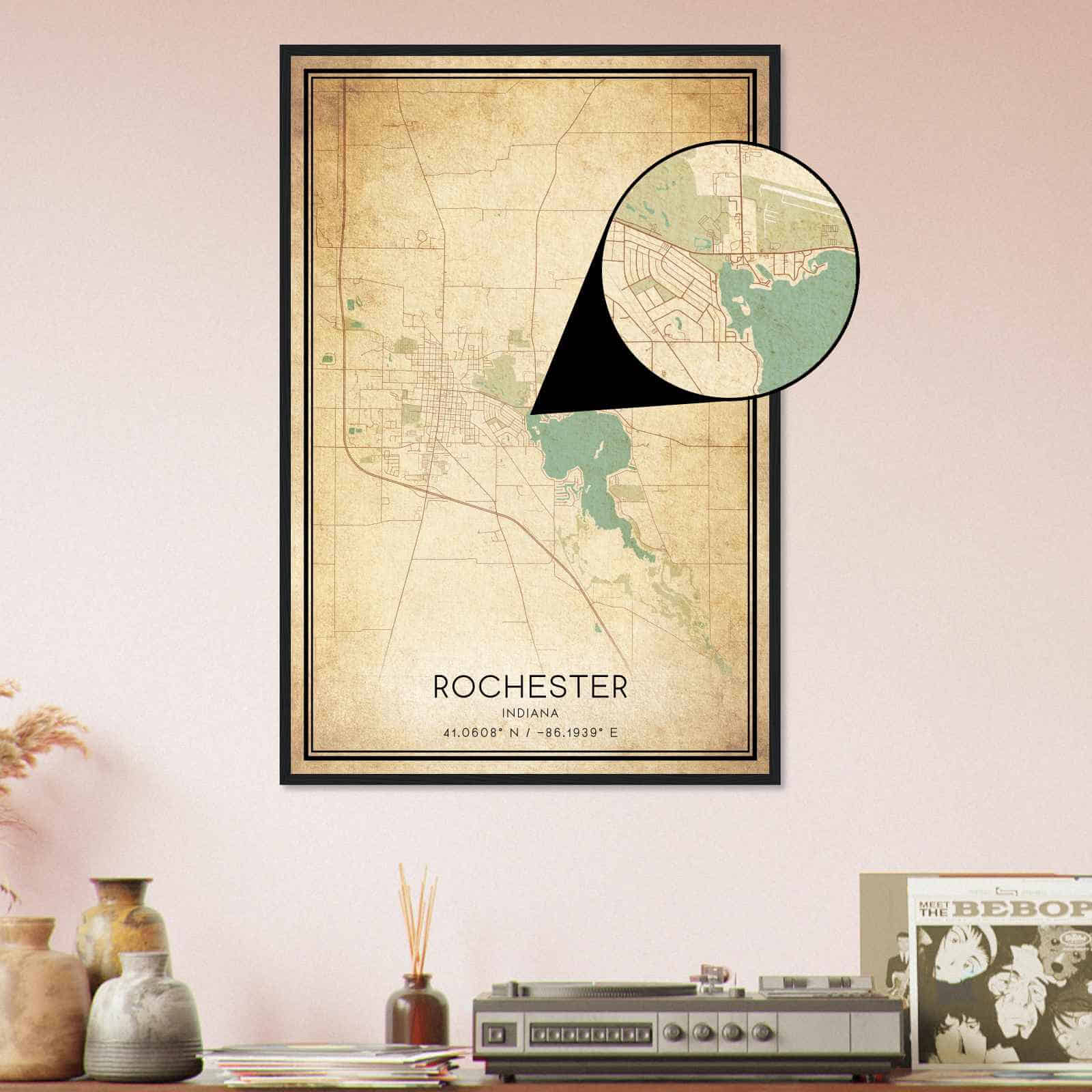 Deerfield Kansas Map Poster, Modern Home Decor Wall Art Print (Copy)