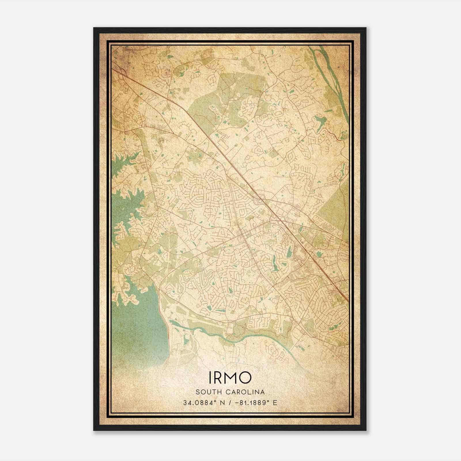 Vintage Irmo South Carolina Map Poster, Modern Home Decor Wall Art Print Vintage Irmo South Carolina Map Poster, Modern Home Decor Wall Art Print