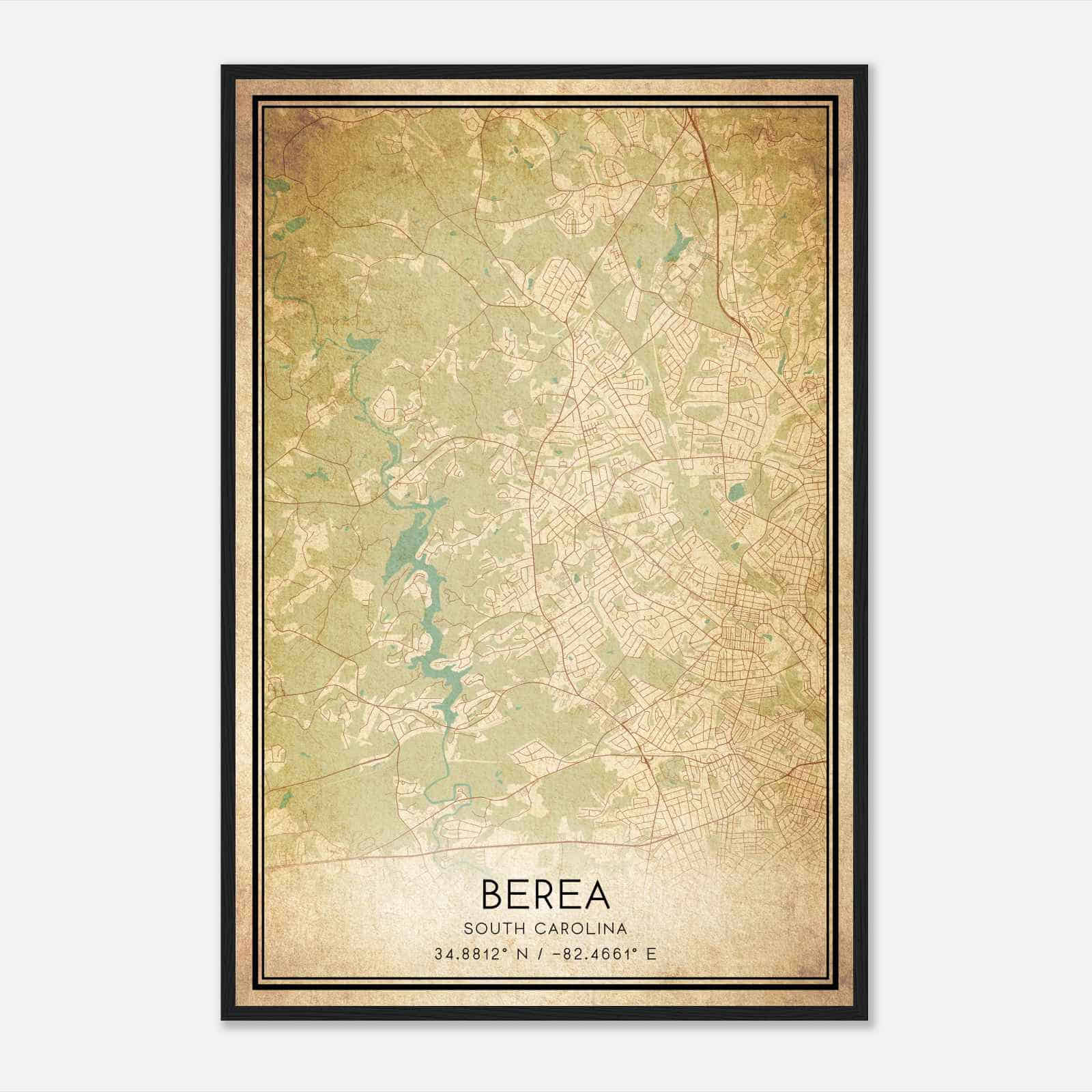 Vintage Berea South Carolina Map Poster, Modern Home Decor Wall Art Print Vintage Berea South Carolina Map Poster, Modern Home Decor Wall Art Print