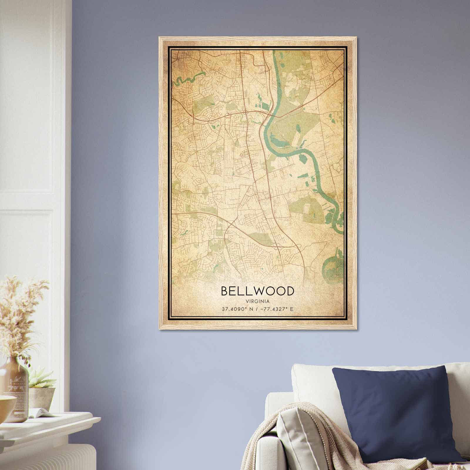 Deerfield Kansas Map Poster, Modern Home Decor Wall Art Print (Copy)