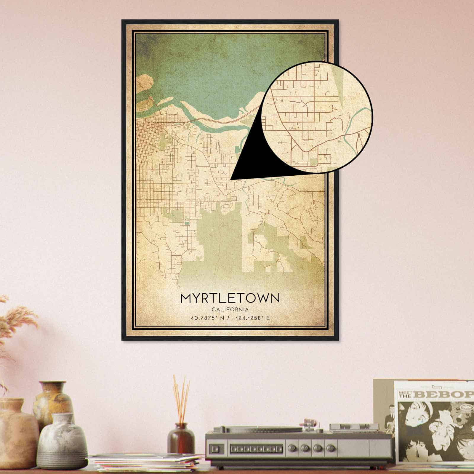 Deerfield Kansas Map Poster, Modern Home Decor Wall Art Print (Copy)