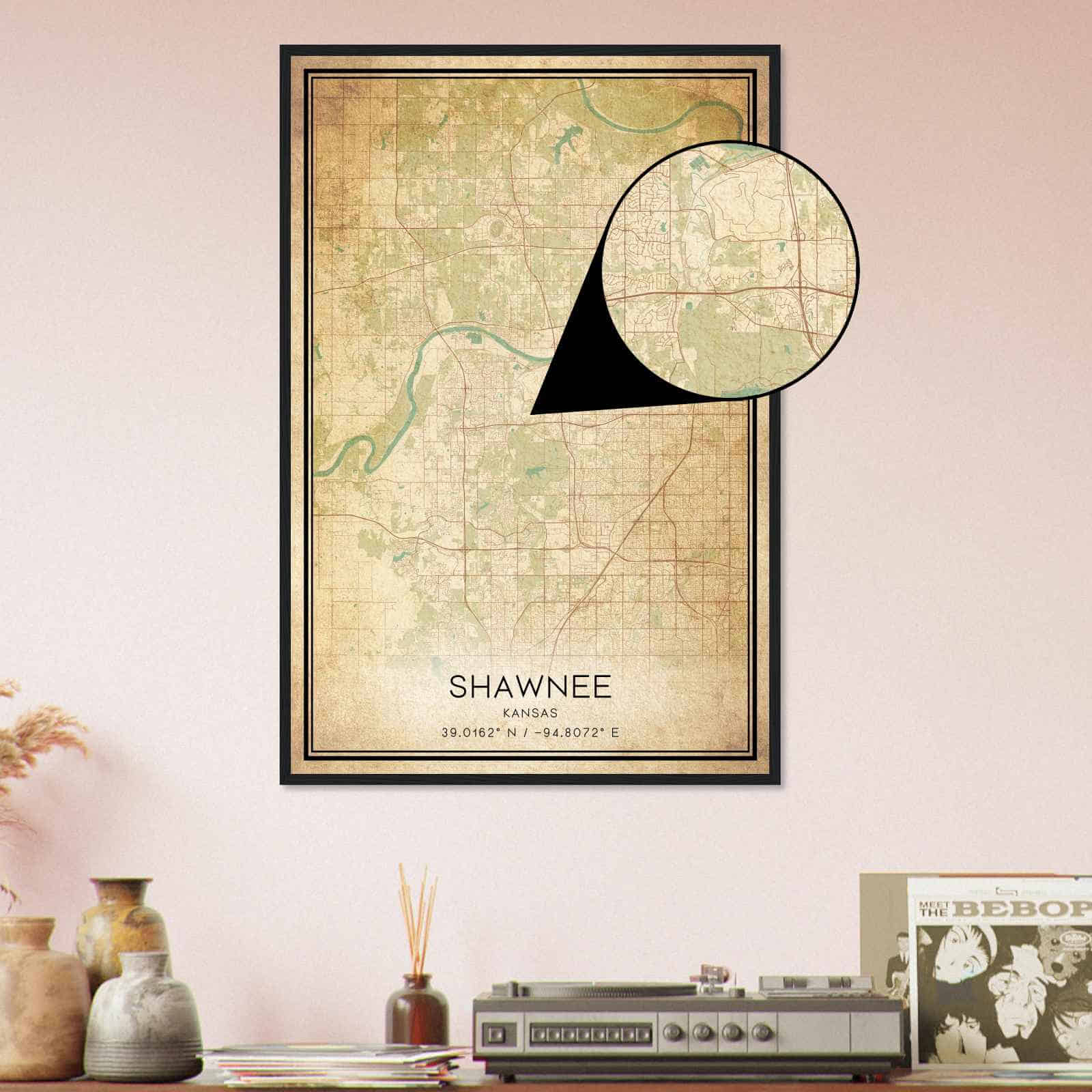 Deerfield Kansas Map Poster, Modern Home Decor Wall Art Print (Copy)