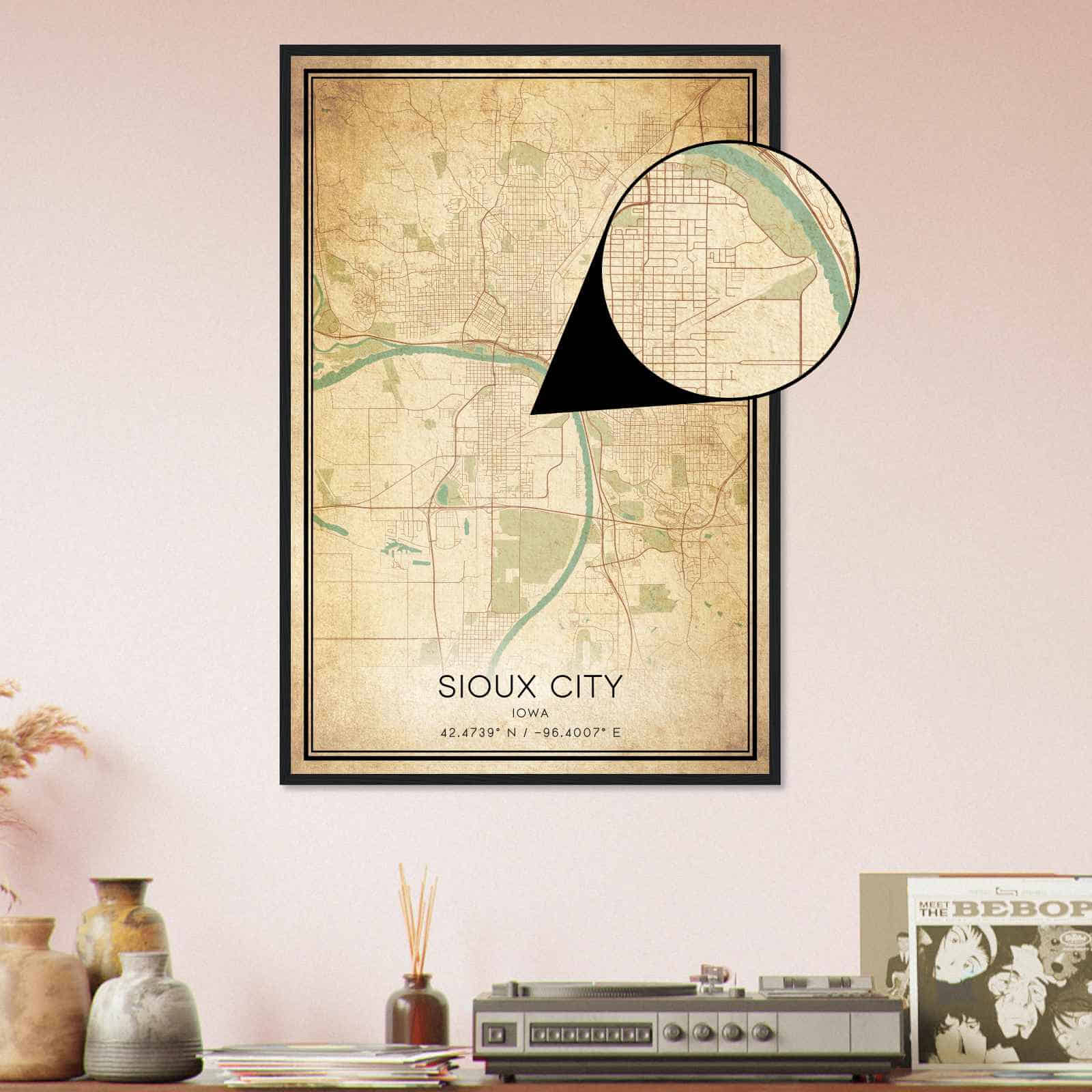 Deerfield Kansas Map Poster, Modern Home Decor Wall Art Print (Copy)
