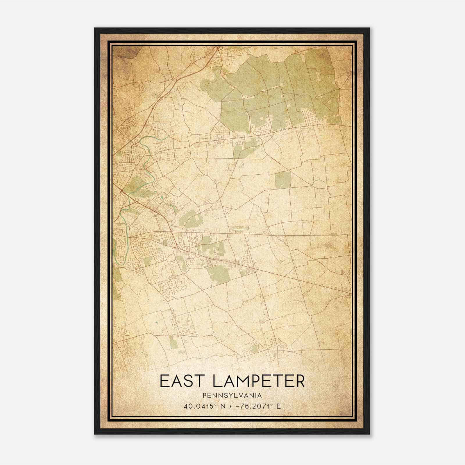 Vintage East Lampeter Pennsylvania Map Poster, Modern Home Decor Wall Art Print Vintage East Lampeter Pennsylvania Map Poster, Modern Home Decor Wall Art Print
