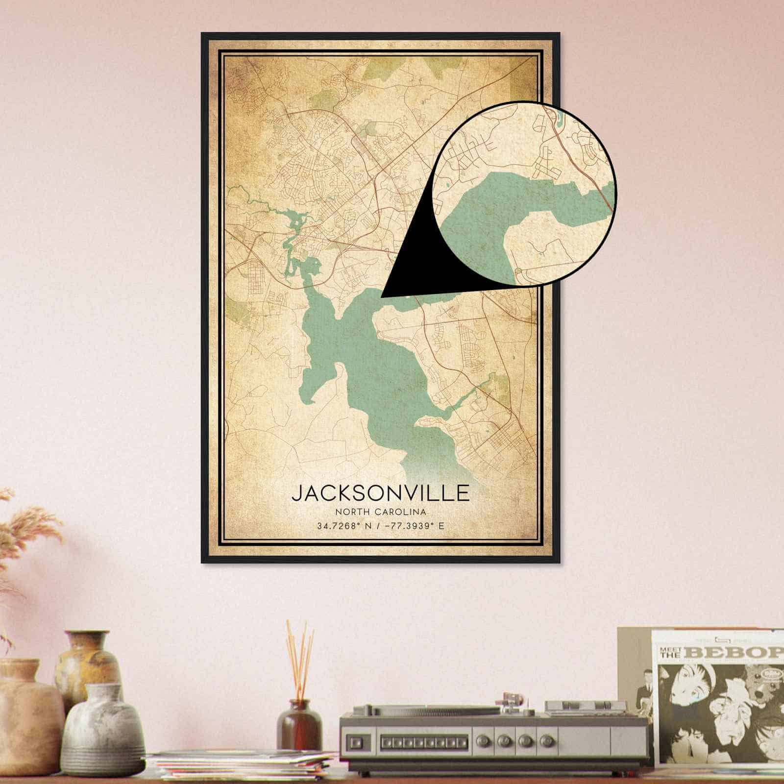 Deerfield Kansas Map Poster, Modern Home Decor Wall Art Print (Copy)