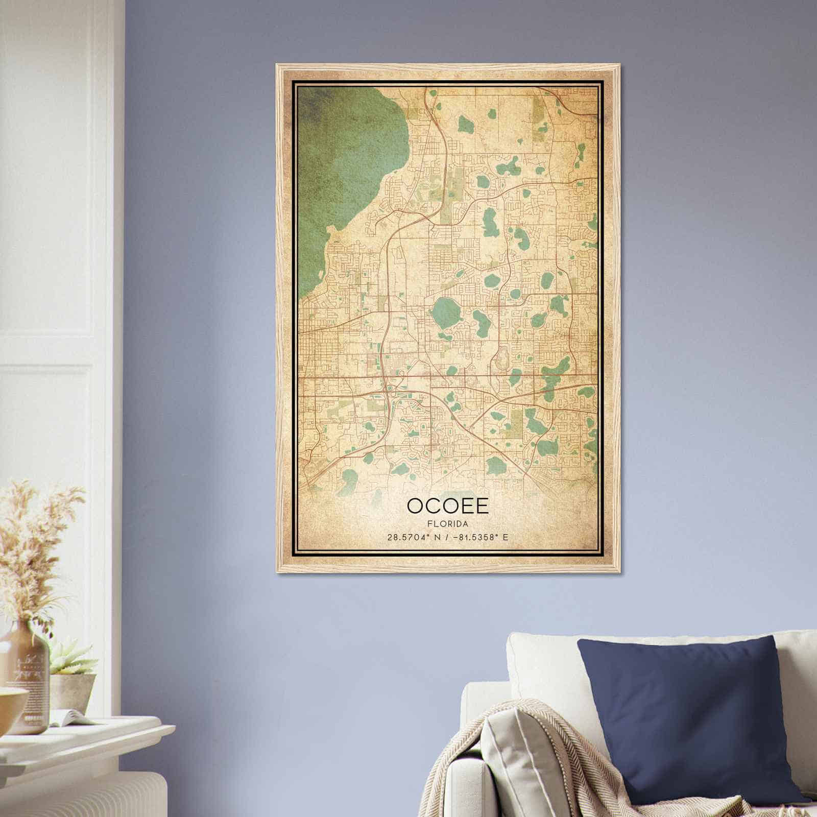Deerfield Kansas Map Poster, Modern Home Decor Wall Art Print (Copy)