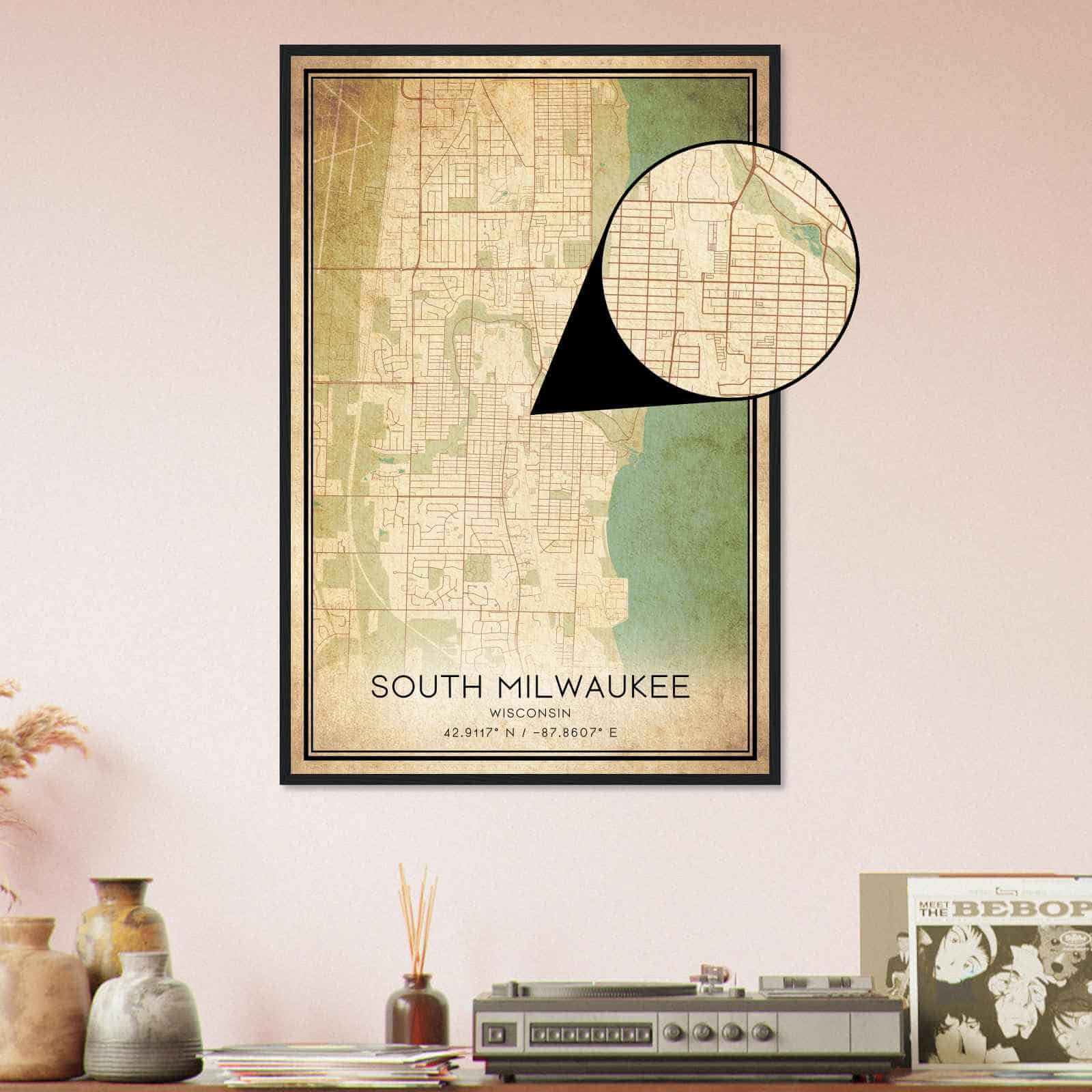 Deerfield Kansas Map Poster, Modern Home Decor Wall Art Print (Copy)
