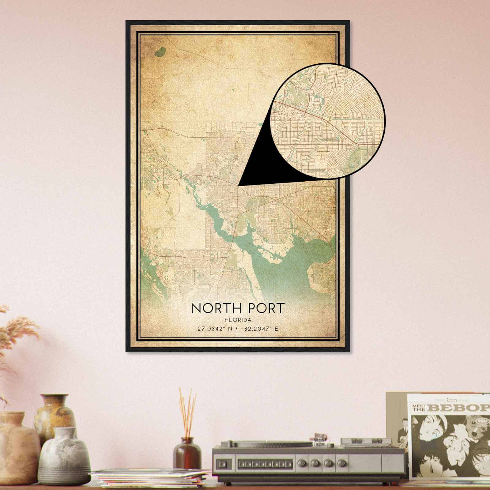 Deerfield Kansas Map Poster, Modern Home Decor Wall Art Print (Copy)