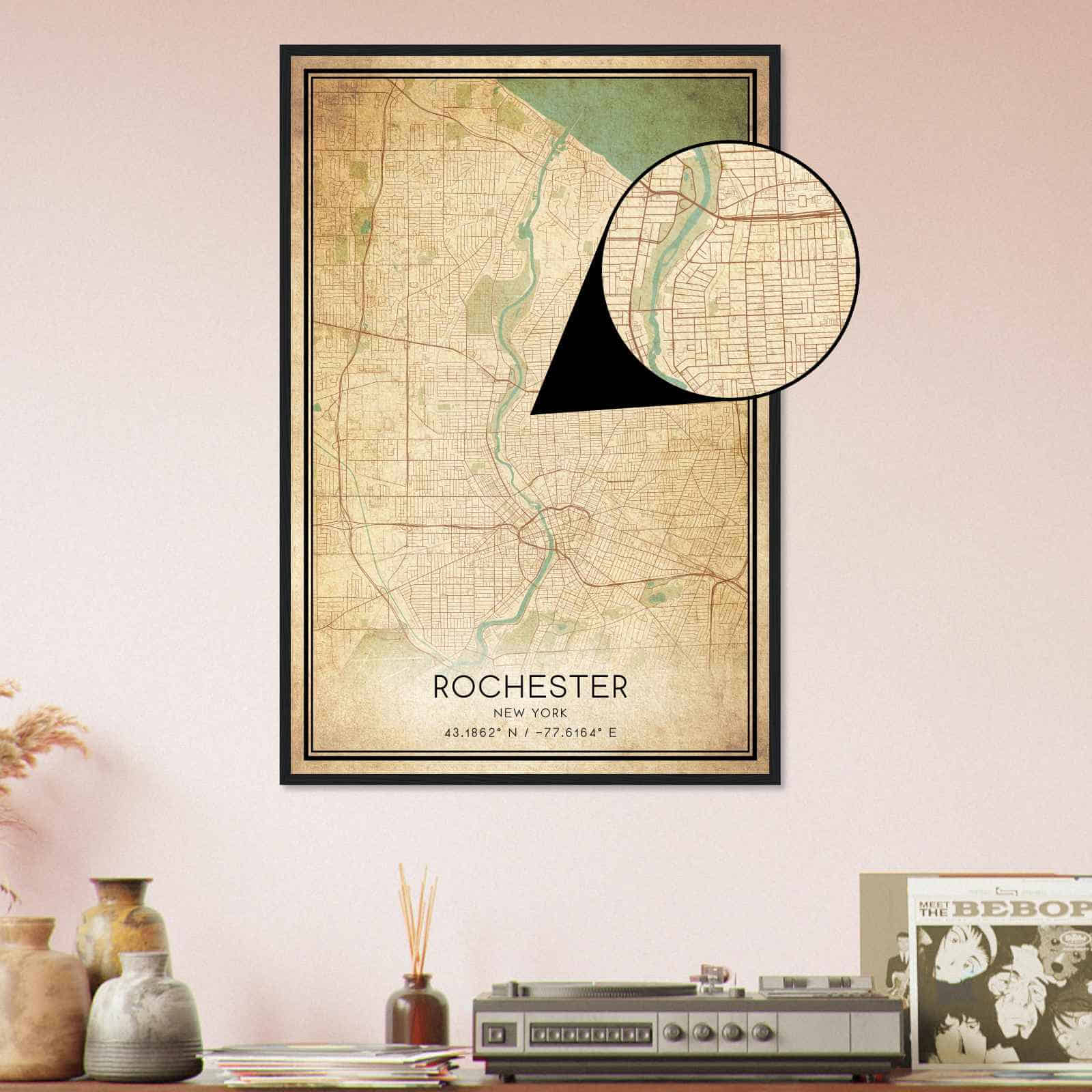 Deerfield Kansas Map Poster, Modern Home Decor Wall Art Print (Copy)