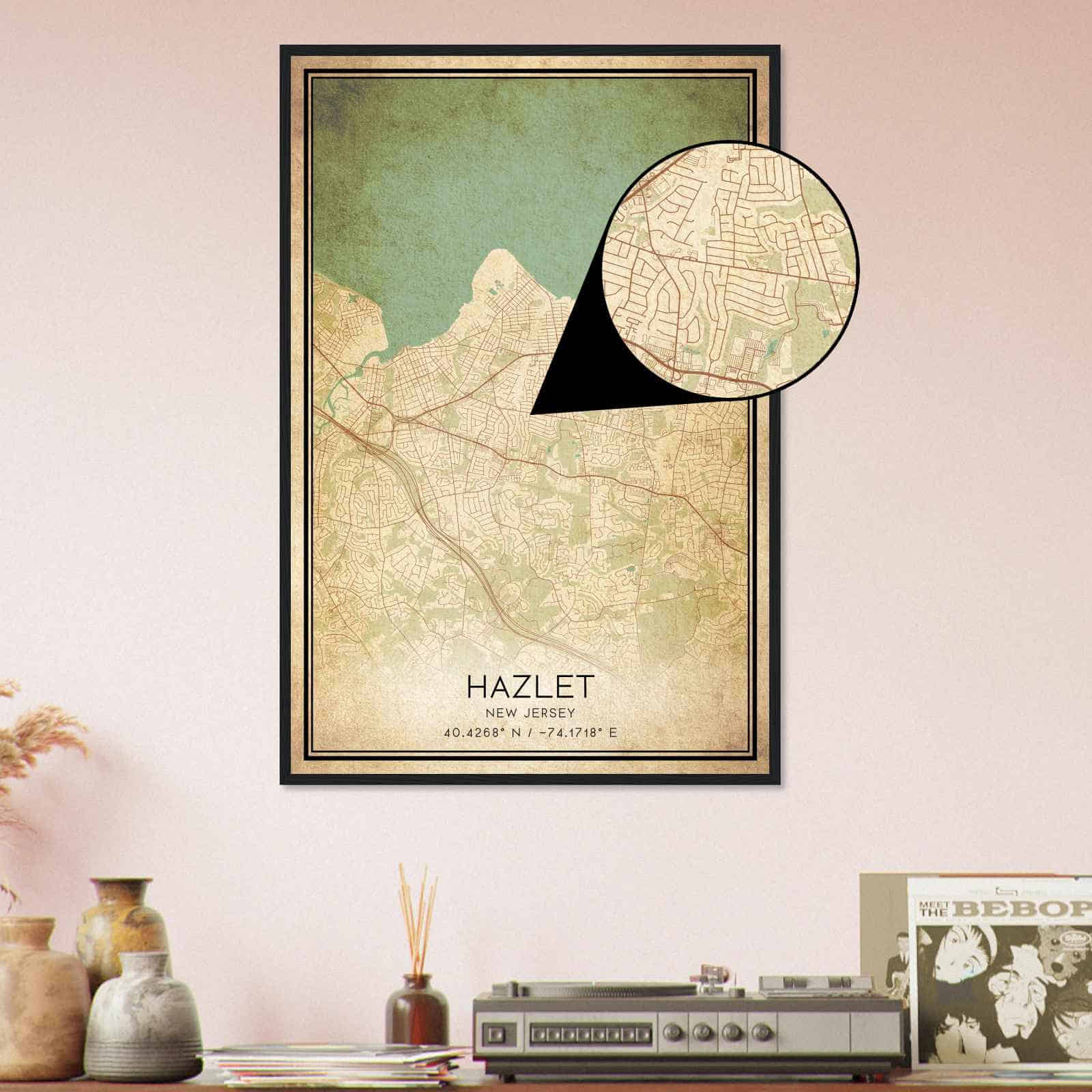 Deerfield Kansas Map Poster, Modern Home Decor Wall Art Print (Copy)