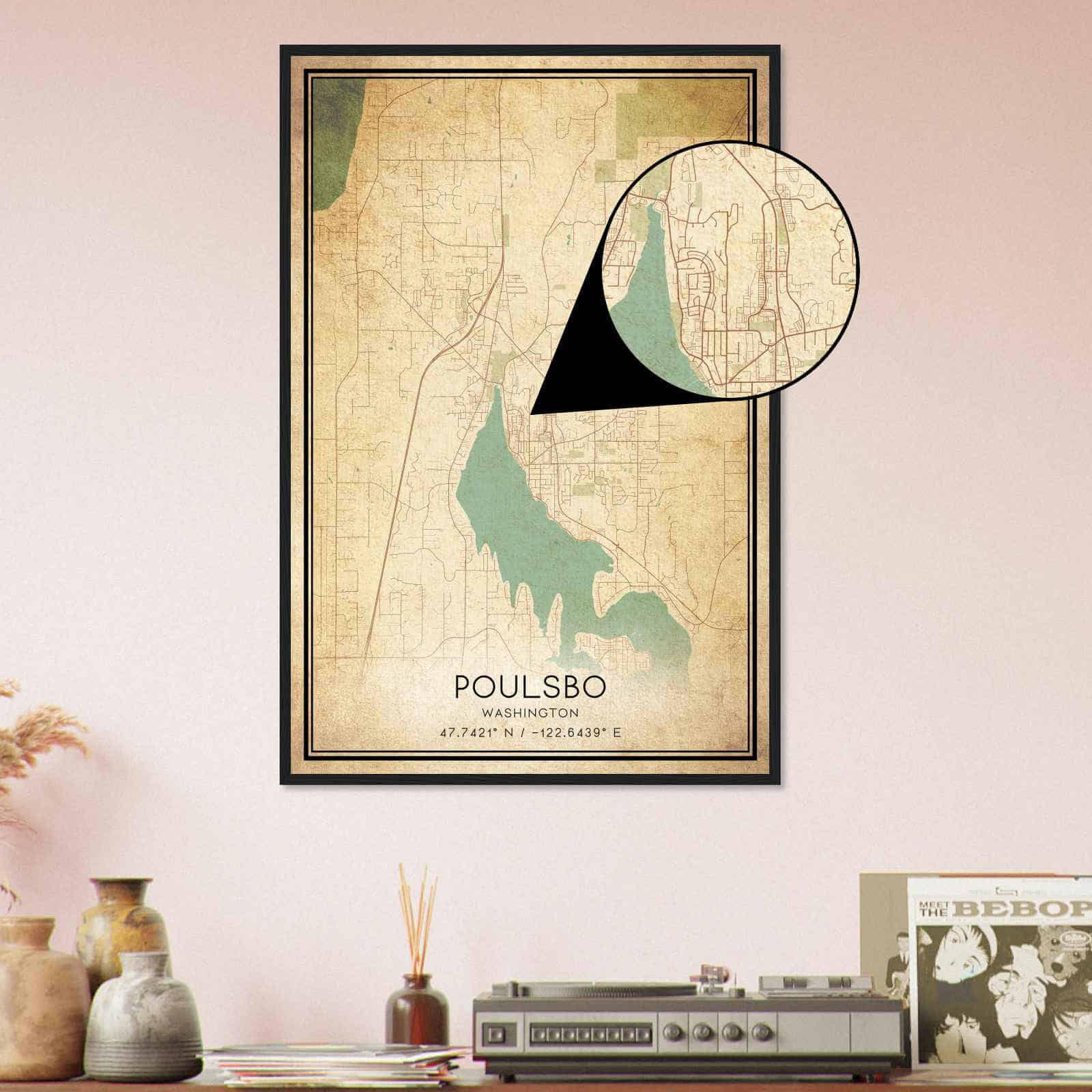 Deerfield Kansas Map Poster, Modern Home Decor Wall Art Print (Copy)