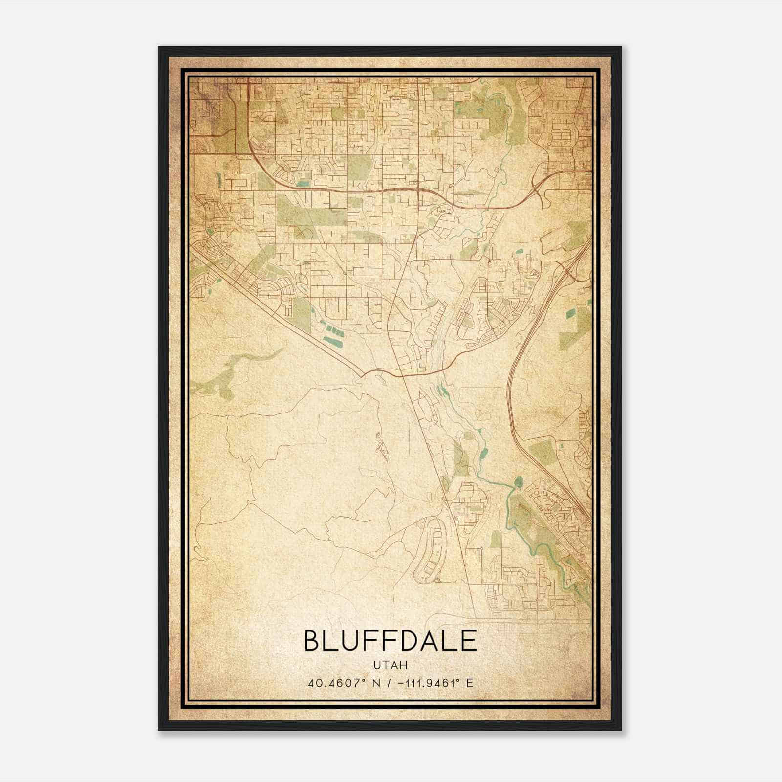 Vintage Bluffdale Utah Map Poster, Modern Home Decor Wall Art Print Vintage Bluffdale Utah Map Poster, Modern Home Decor Wall Art Print