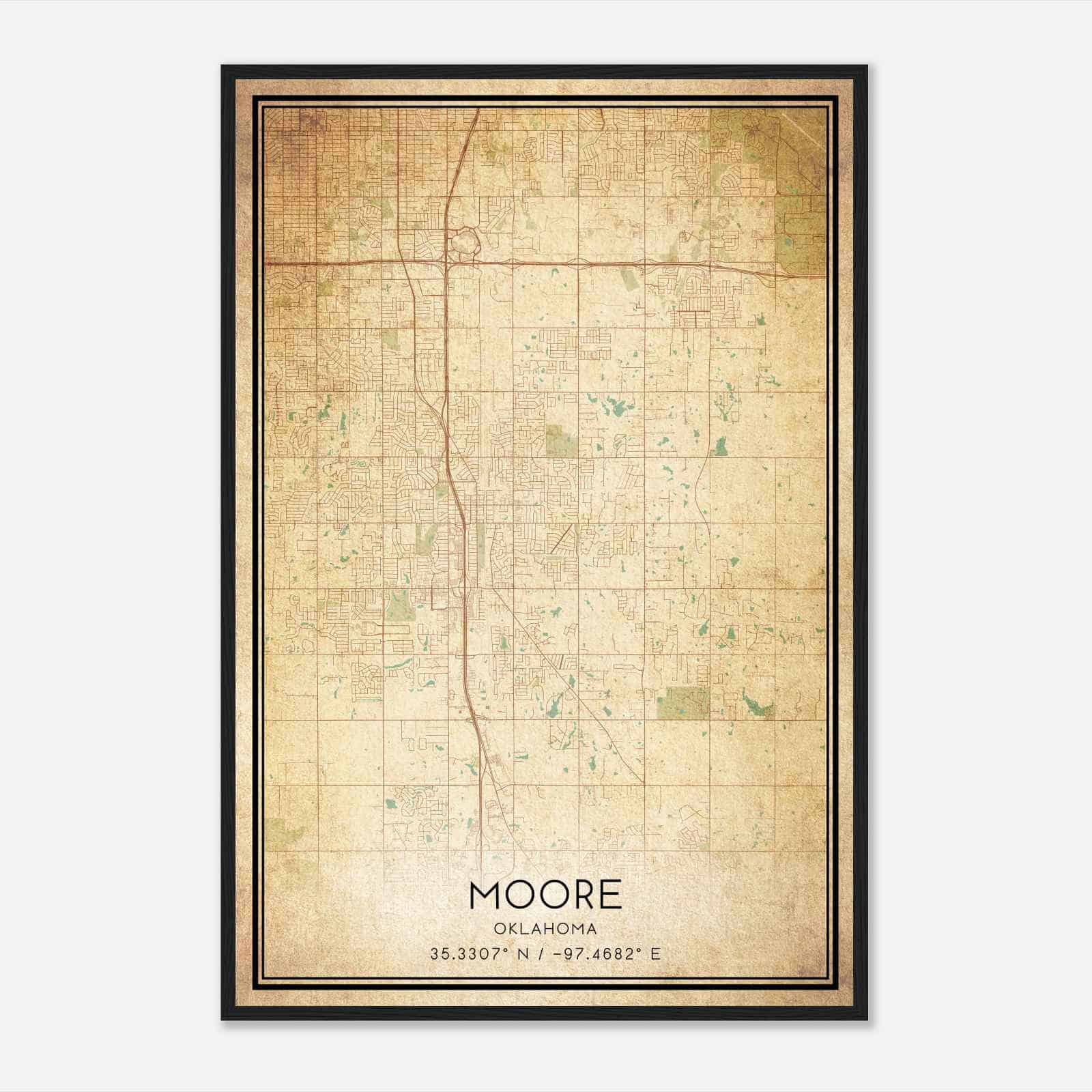 Vintage Moore Oklahoma Map Poster, Modern Home Decor Wall Art Print Vintage Moore Oklahoma Map Poster, Modern Home Decor Wall Art Print