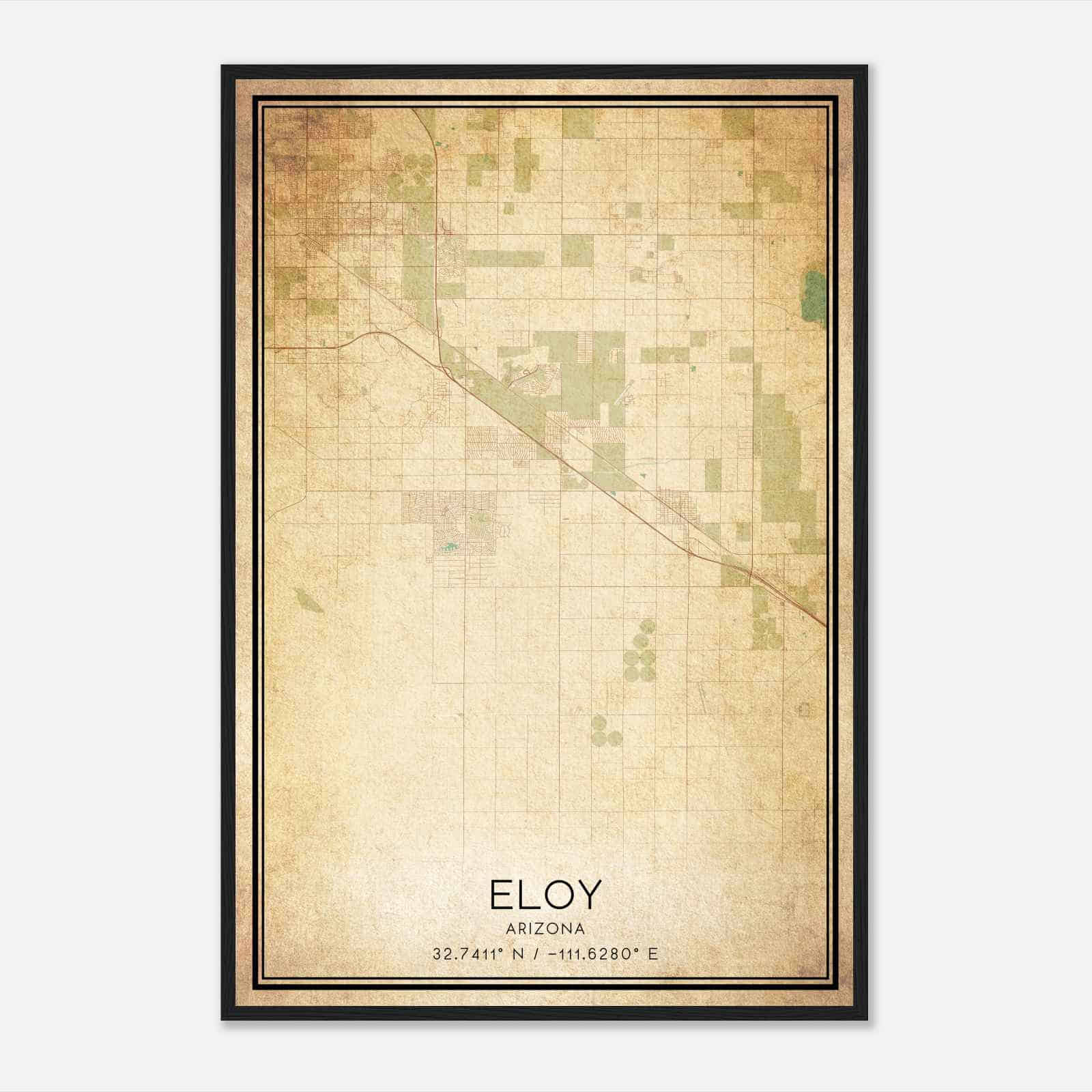 Vintage Eloy Arizona Map Poster, Modern Home Decor Wall Art Print Vintage Eloy Arizona Map Poster, Modern Home Decor Wall Art Print