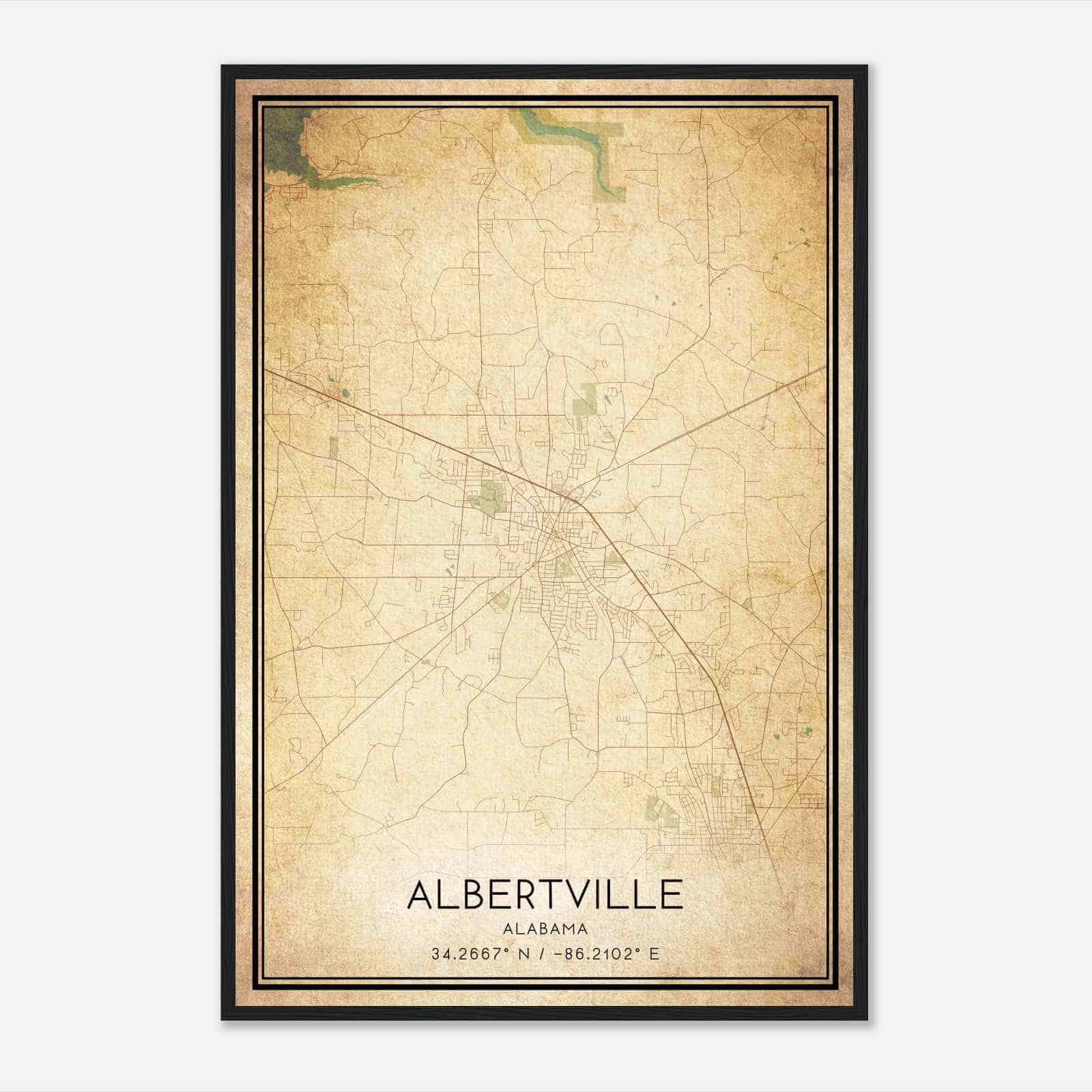Vintage Albertville Alabama Map Poster, Modern Home Decor Wall Art Print Vintage Albertville Alabama Map Poster, Modern Home Decor Wall Art Print