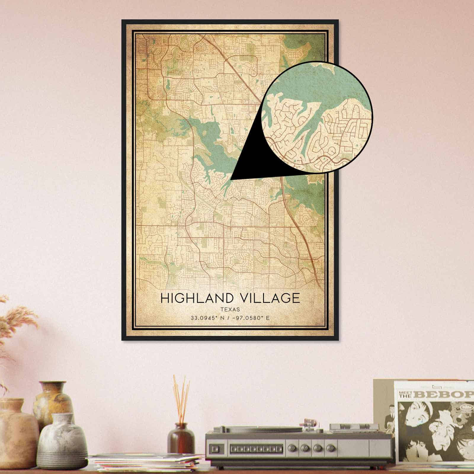 Deerfield Kansas Map Poster, Modern Home Decor Wall Art Print (Copy)