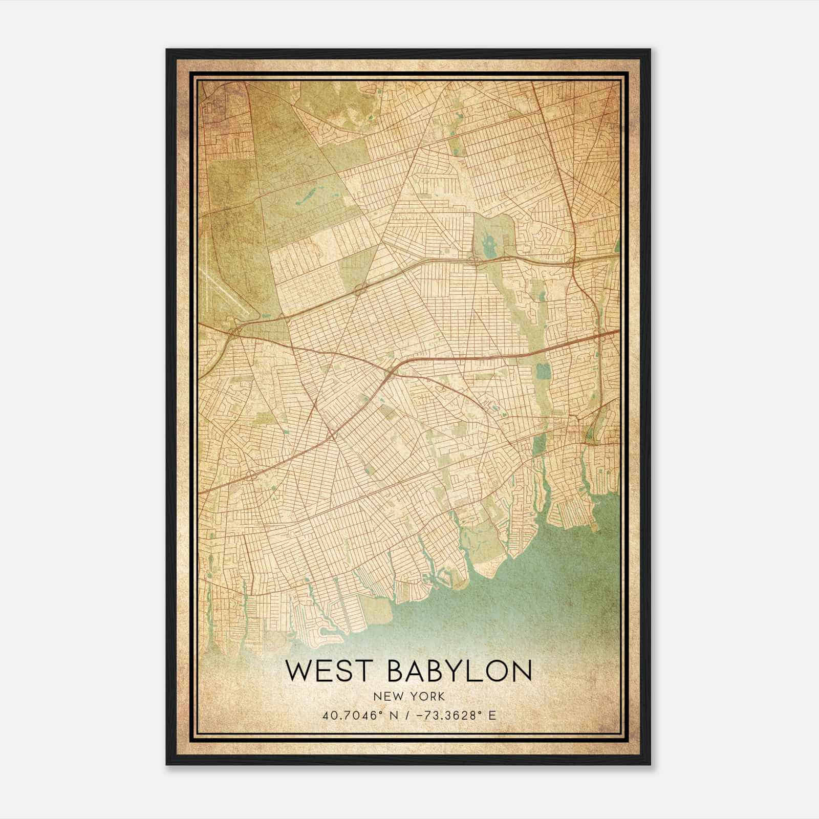 Custom West Babylon United States Map Poster Mapmory
