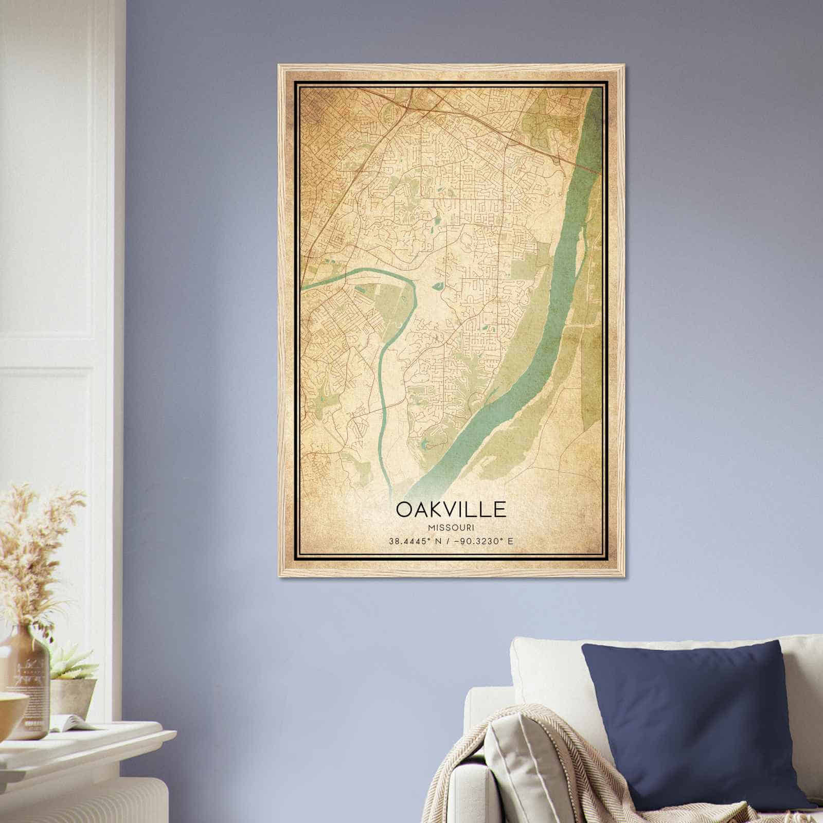 Deerfield Kansas Map Poster, Modern Home Decor Wall Art Print (Copy)