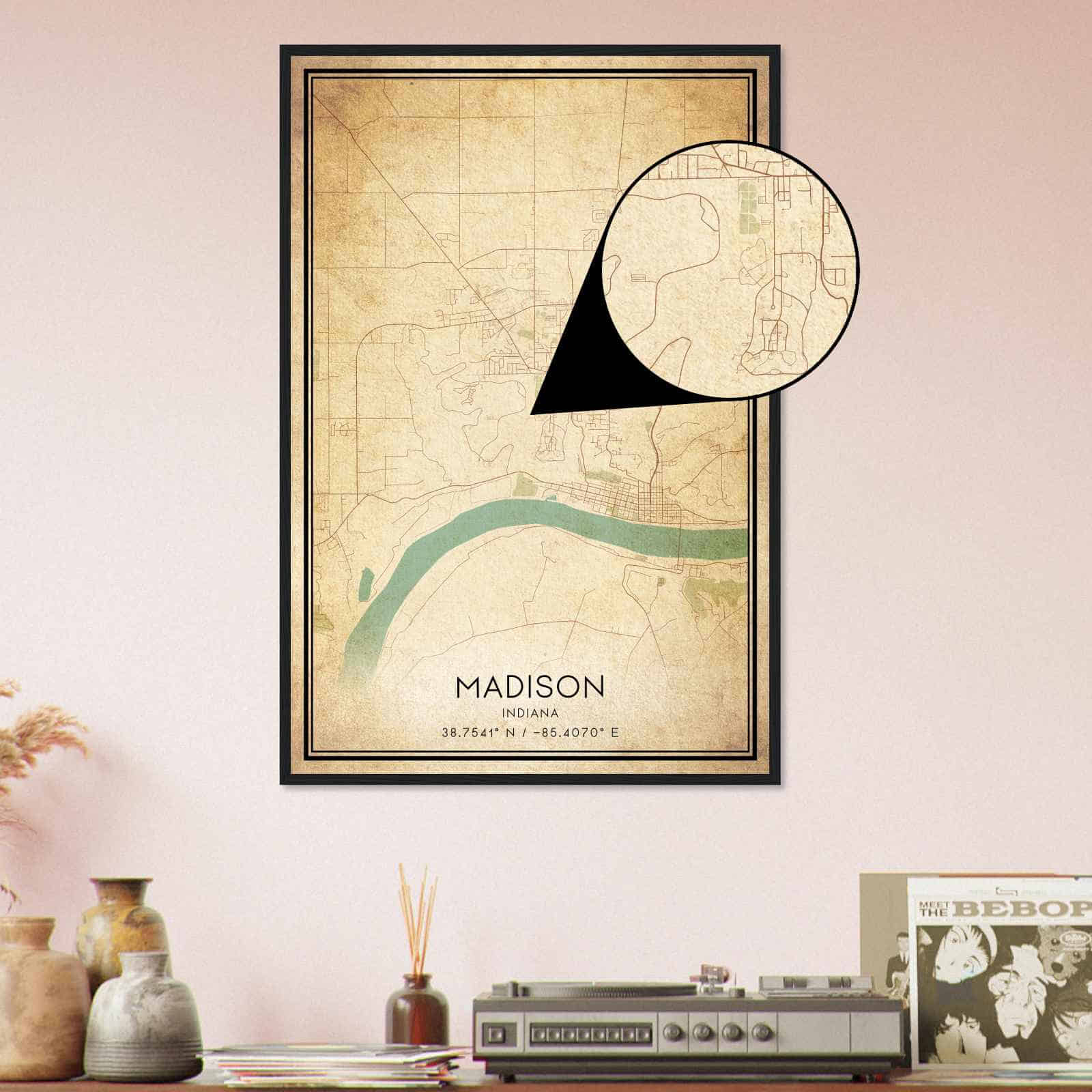Deerfield Kansas Map Poster, Modern Home Decor Wall Art Print (Copy)