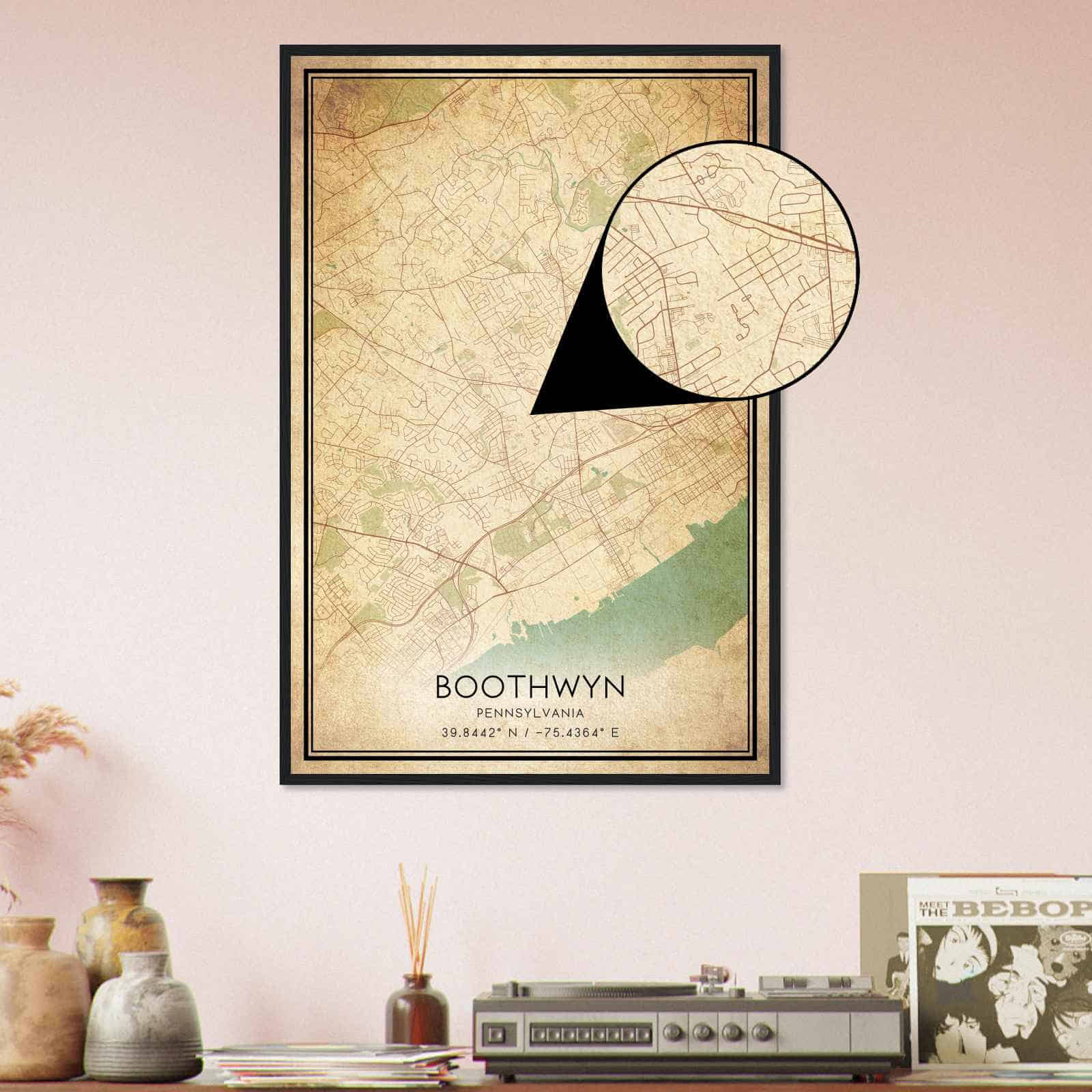 Deerfield Kansas Map Poster, Modern Home Decor Wall Art Print (Copy)