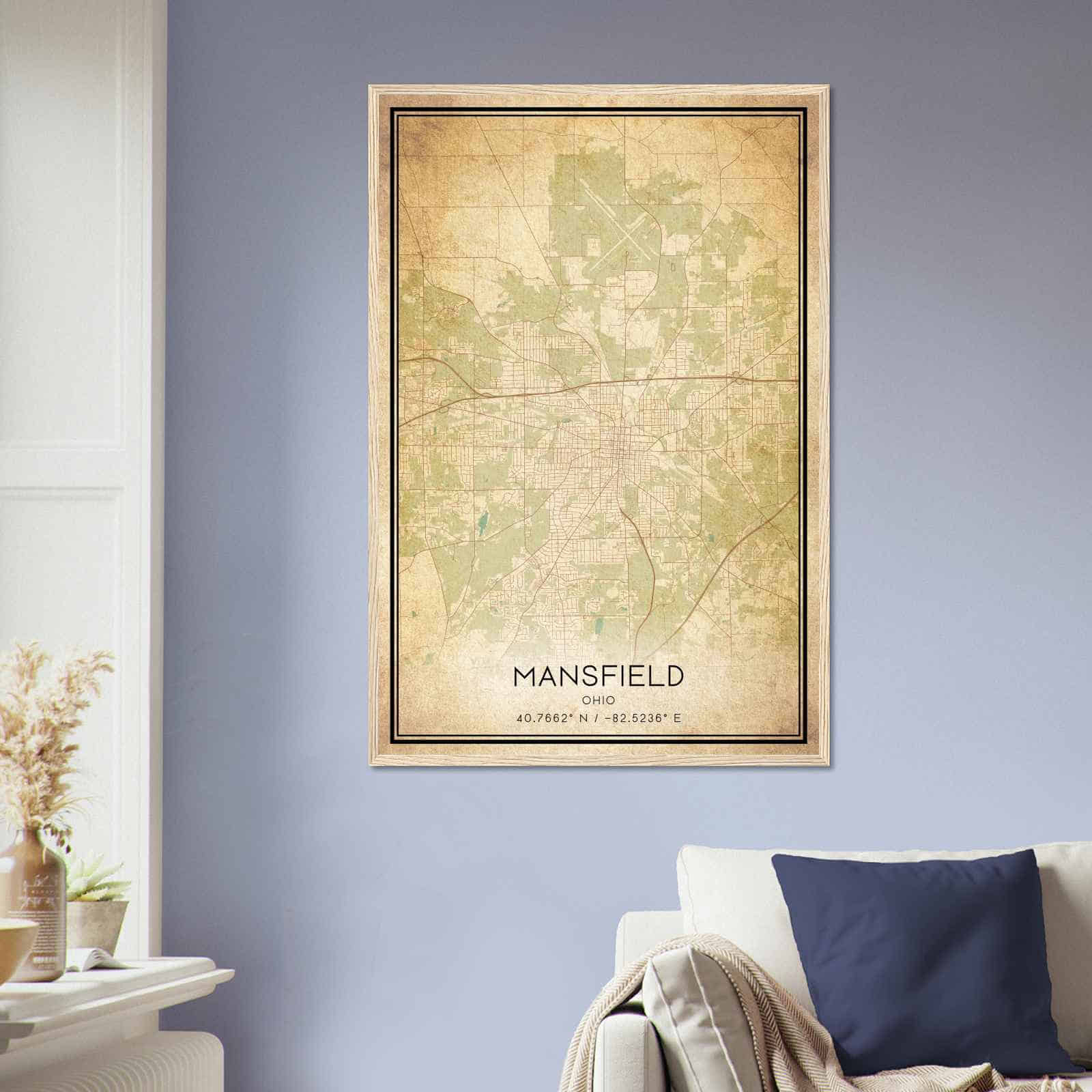 Deerfield Kansas Map Poster, Modern Home Decor Wall Art Print (Copy)