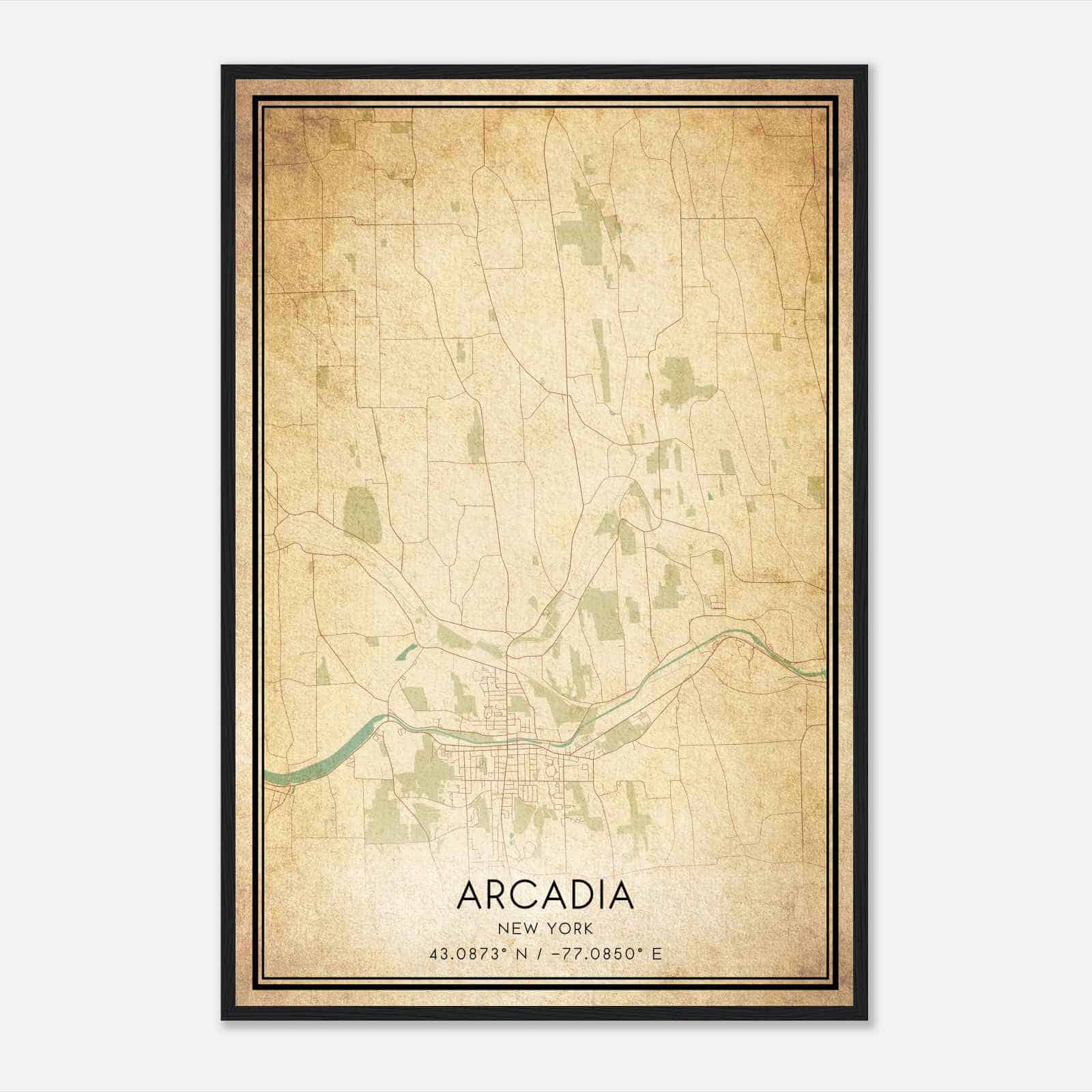 Vintage Arcadia New York Map Poster, Modern Home Decor Wall Art Print Vintage Arcadia New York Map Poster, Modern Home Decor Wall Art Print