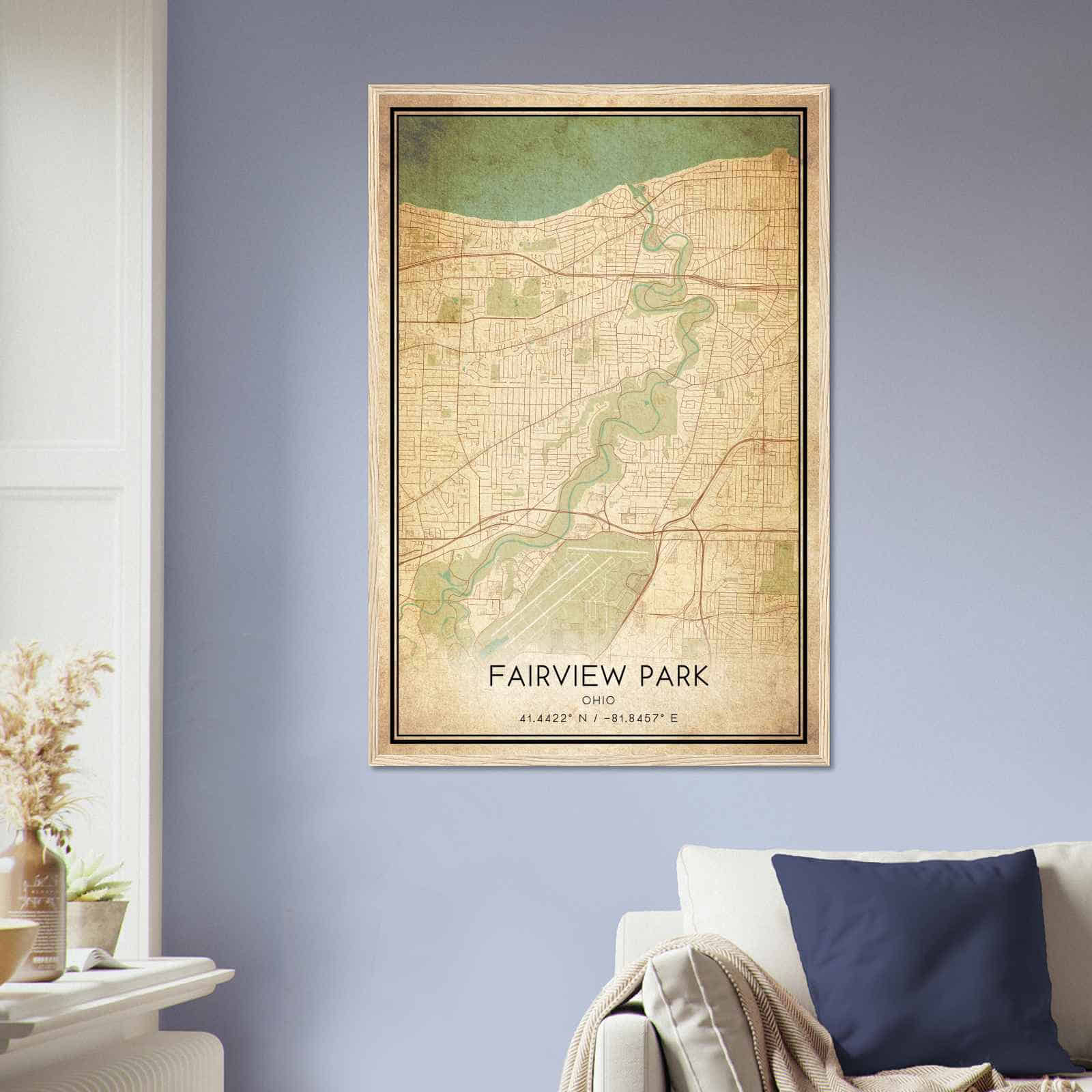 Deerfield Kansas Map Poster, Modern Home Decor Wall Art Print (Copy)
