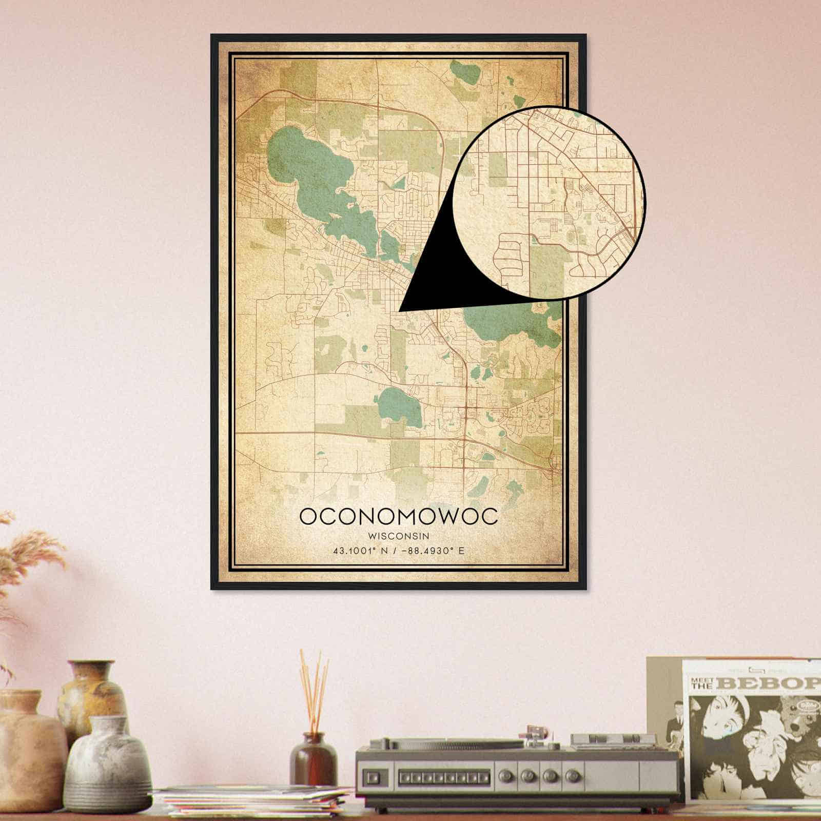 Deerfield Kansas Map Poster, Modern Home Decor Wall Art Print (Copy)