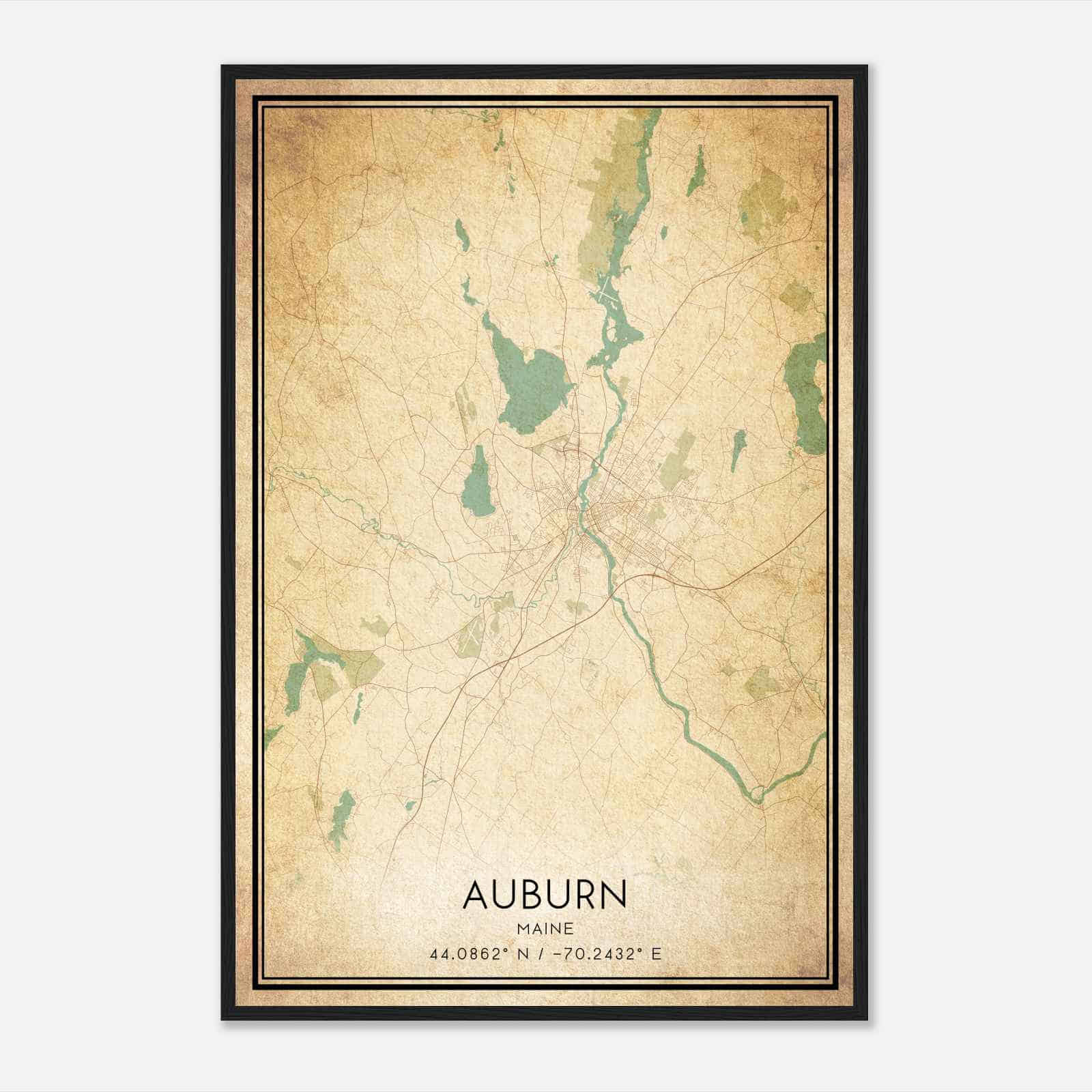 Vintage Auburn Maine Map Poster, Modern Home Decor Wall Art Print Vintage Auburn Maine Map Poster, Modern Home Decor Wall Art Print