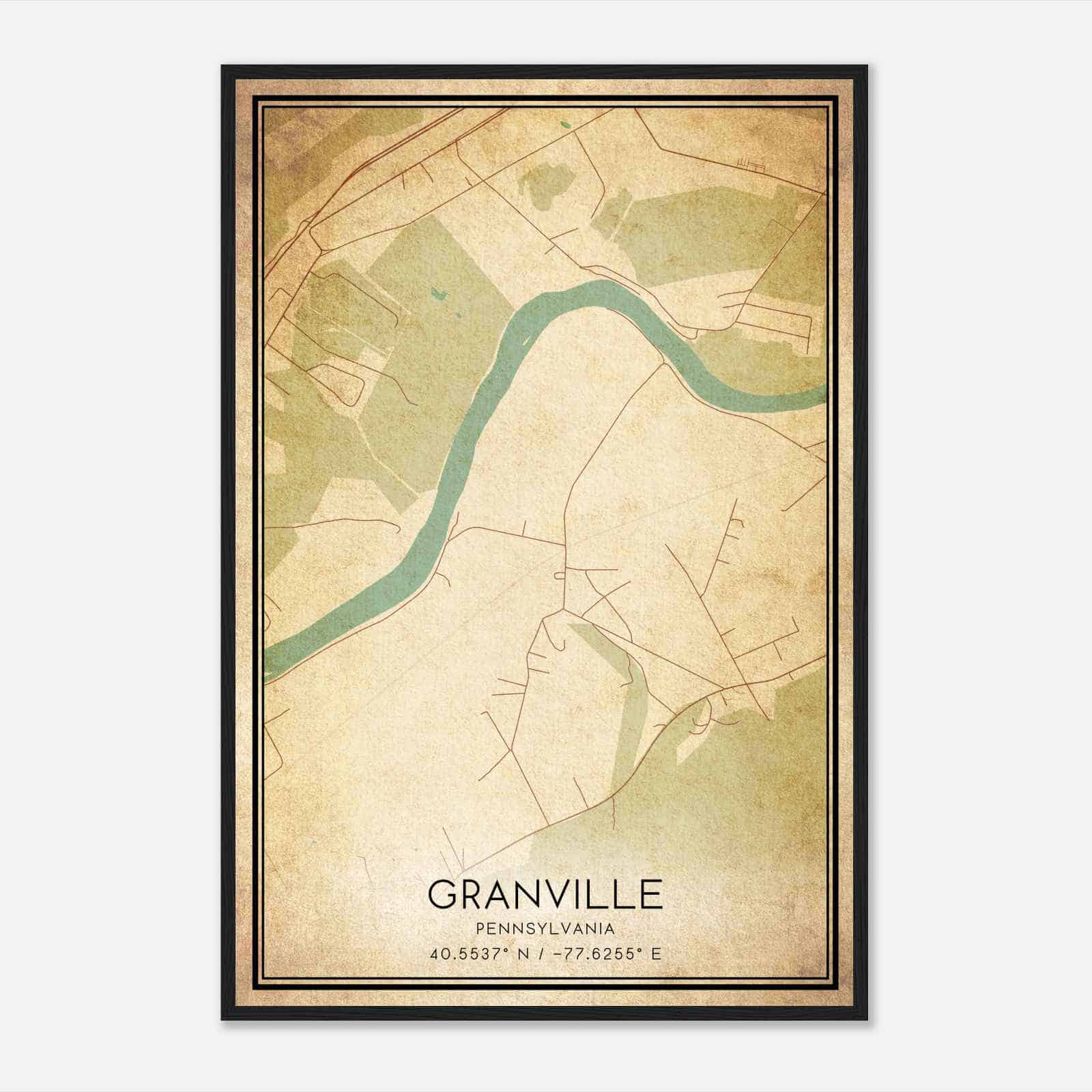 Vintage Granville Pennsylvania Map Poster, Modern Home Decor Wall Art Print Vintage Granville Pennsylvania Map Poster, Modern Home Decor Wall Art Print