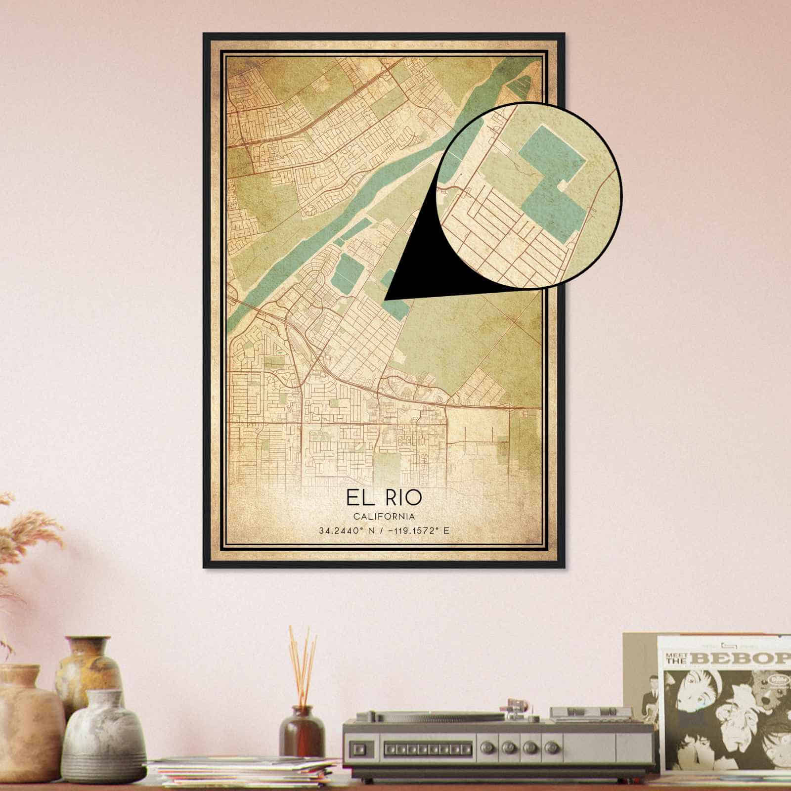 Deerfield Kansas Map Poster, Modern Home Decor Wall Art Print (Copy)