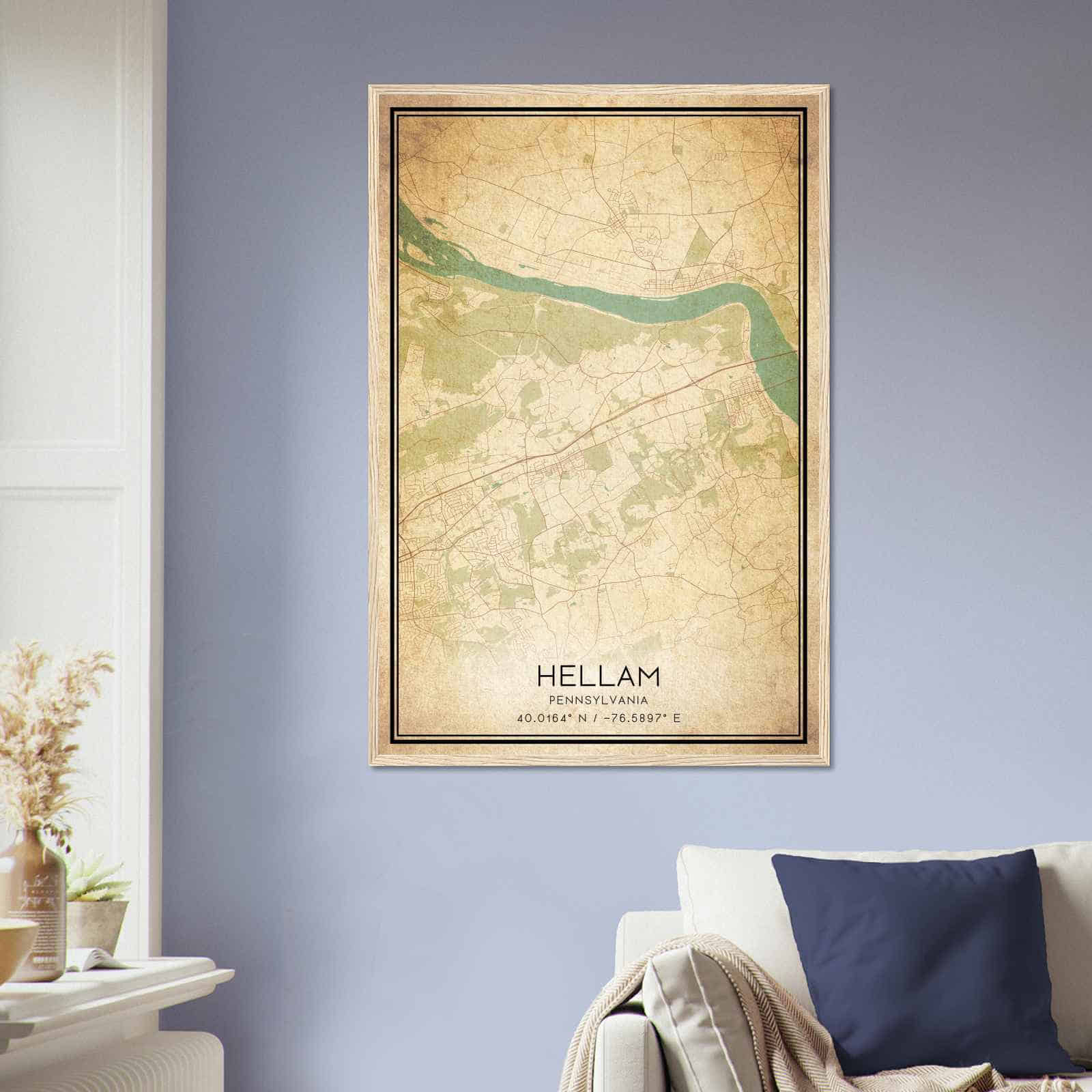Deerfield Kansas Map Poster, Modern Home Decor Wall Art Print (Copy)
