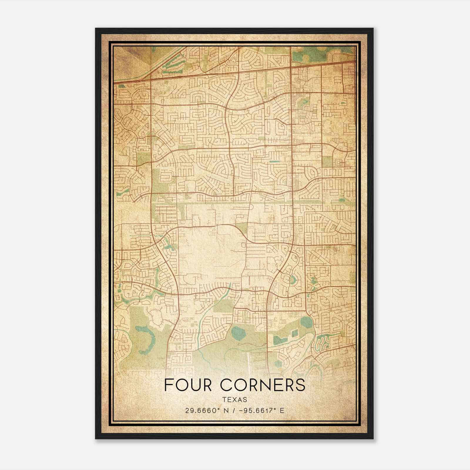Vintage Four Corners Texas Map Poster, Modern Home Decor Wall Art Print Vintage Four Corners Texas Map Poster, Modern Home Decor Wall Art Print