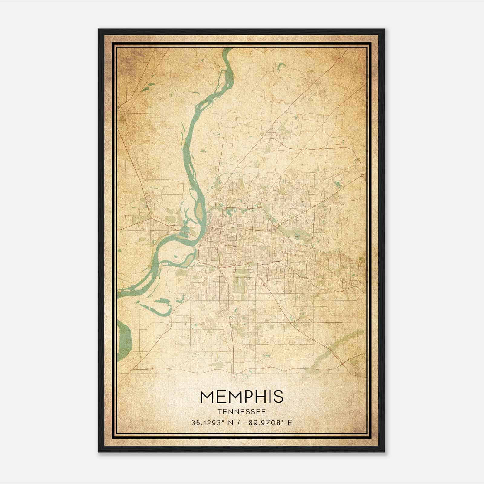 Vintage Memphis Tennessee Map Poster, Modern Home Decor Wall Art Print Vintage Memphis Tennessee Map Poster, Modern Home Decor Wall Art Print