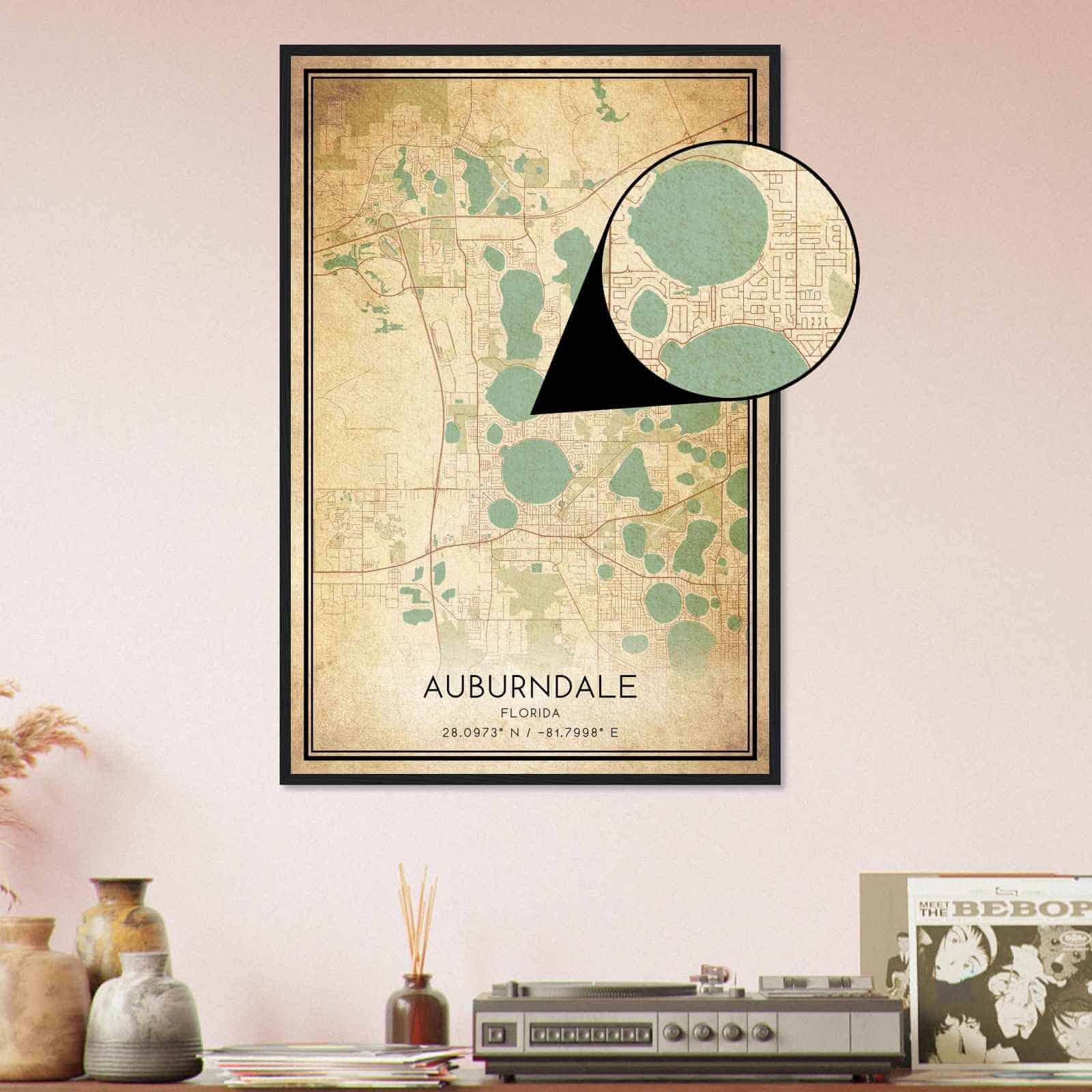 Deerfield Kansas Map Poster, Modern Home Decor Wall Art Print (Copy)