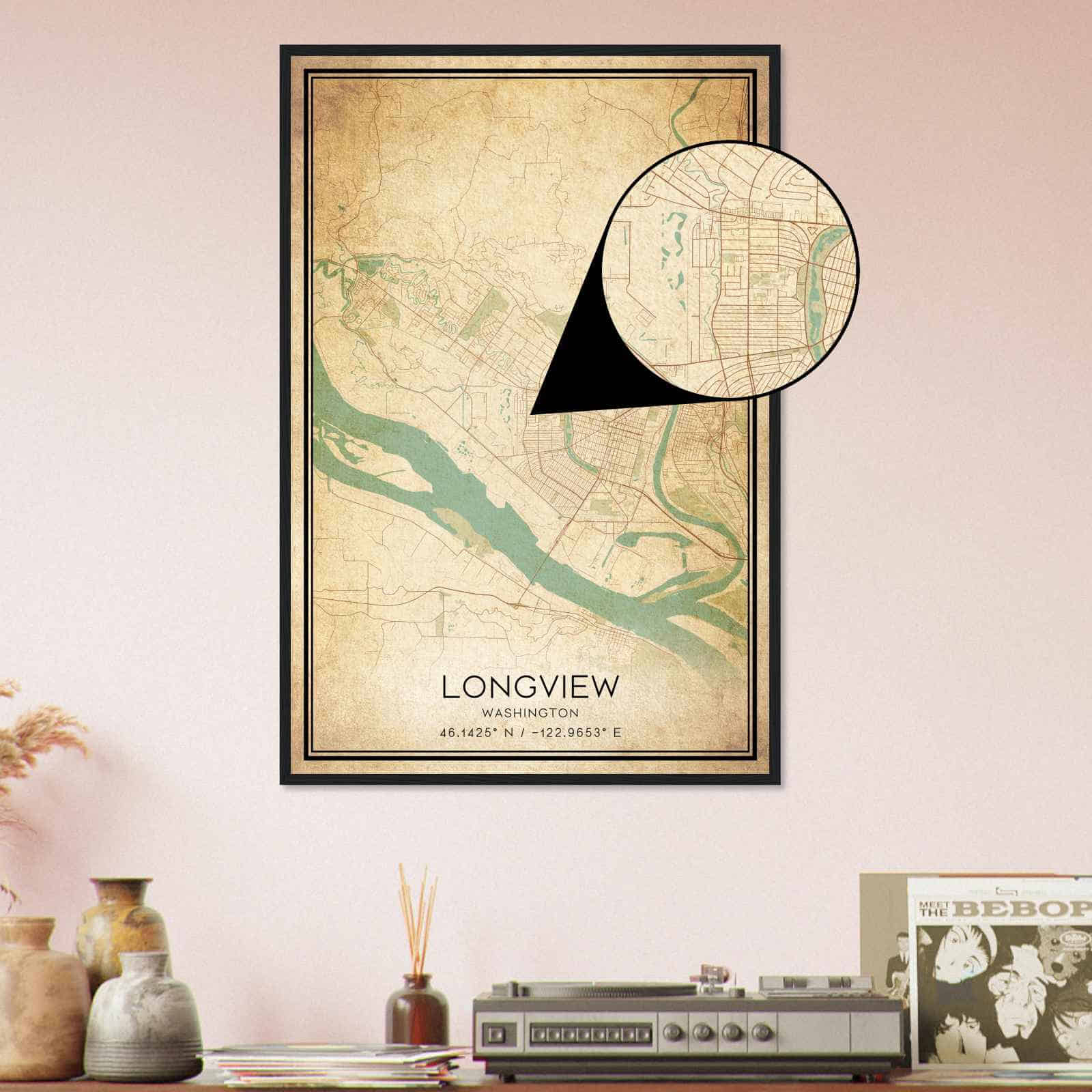 Deerfield Kansas Map Poster, Modern Home Decor Wall Art Print (Copy)